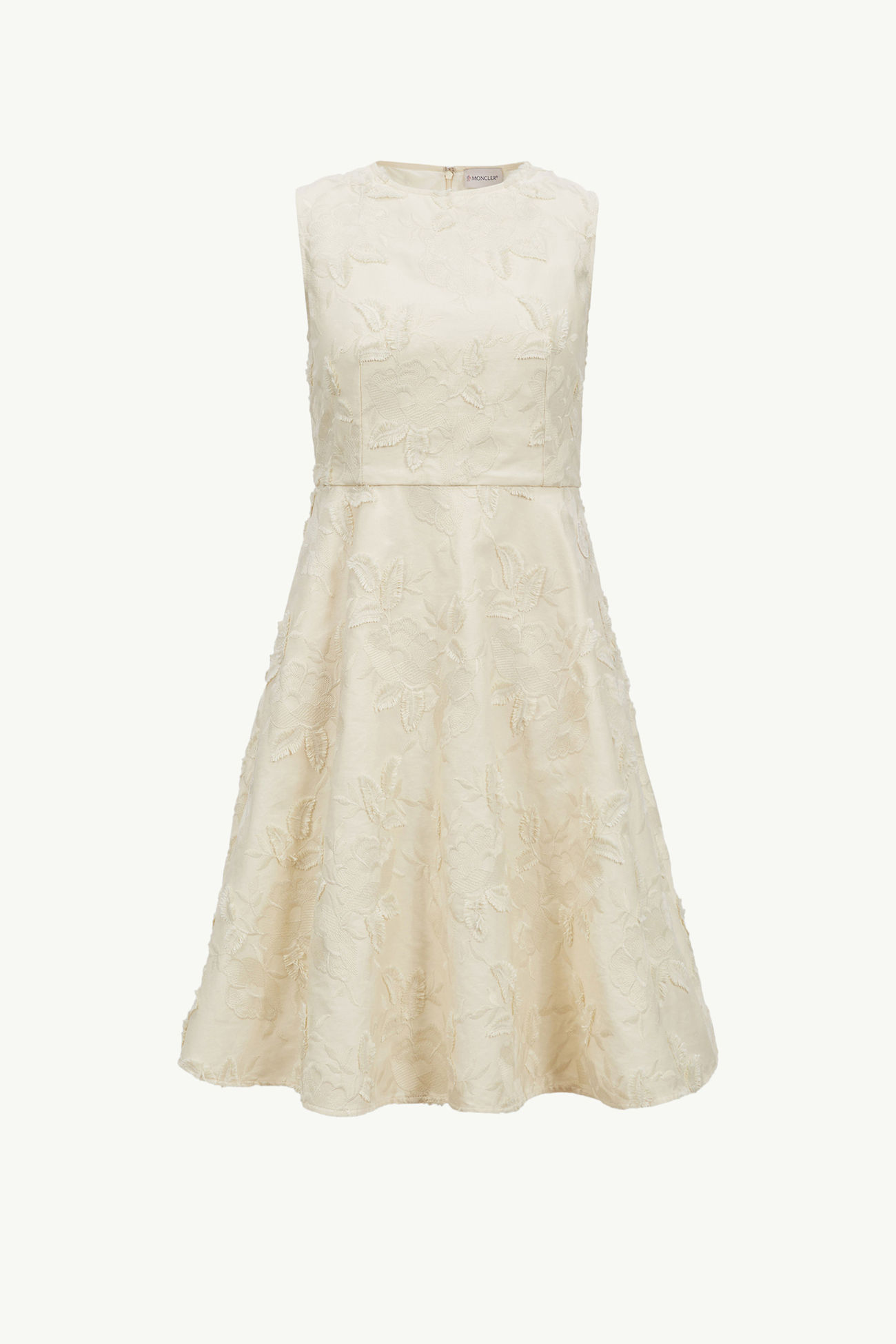 Florales Kleid aus Gabardine Damen Weiß Moncler 2