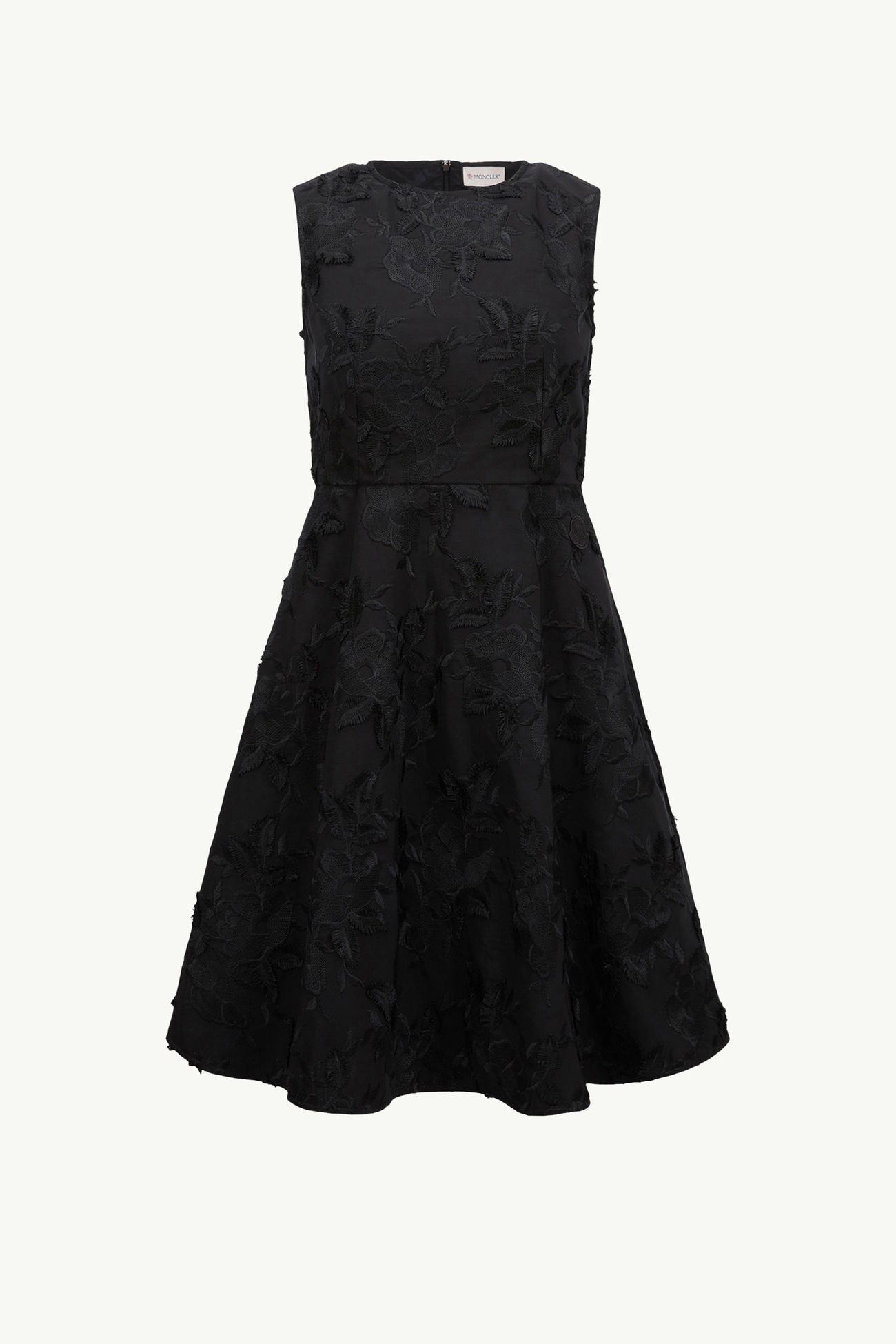 Abito floreale testurizzato in gabardine Donna Nero Moncler 2
