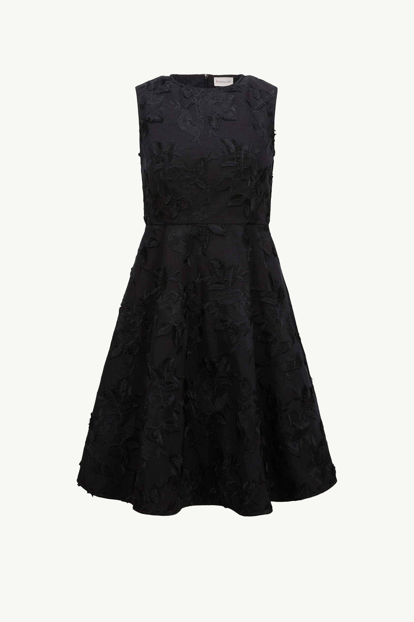 Textured Floral Gabardine Dress Women Black Moncler 2