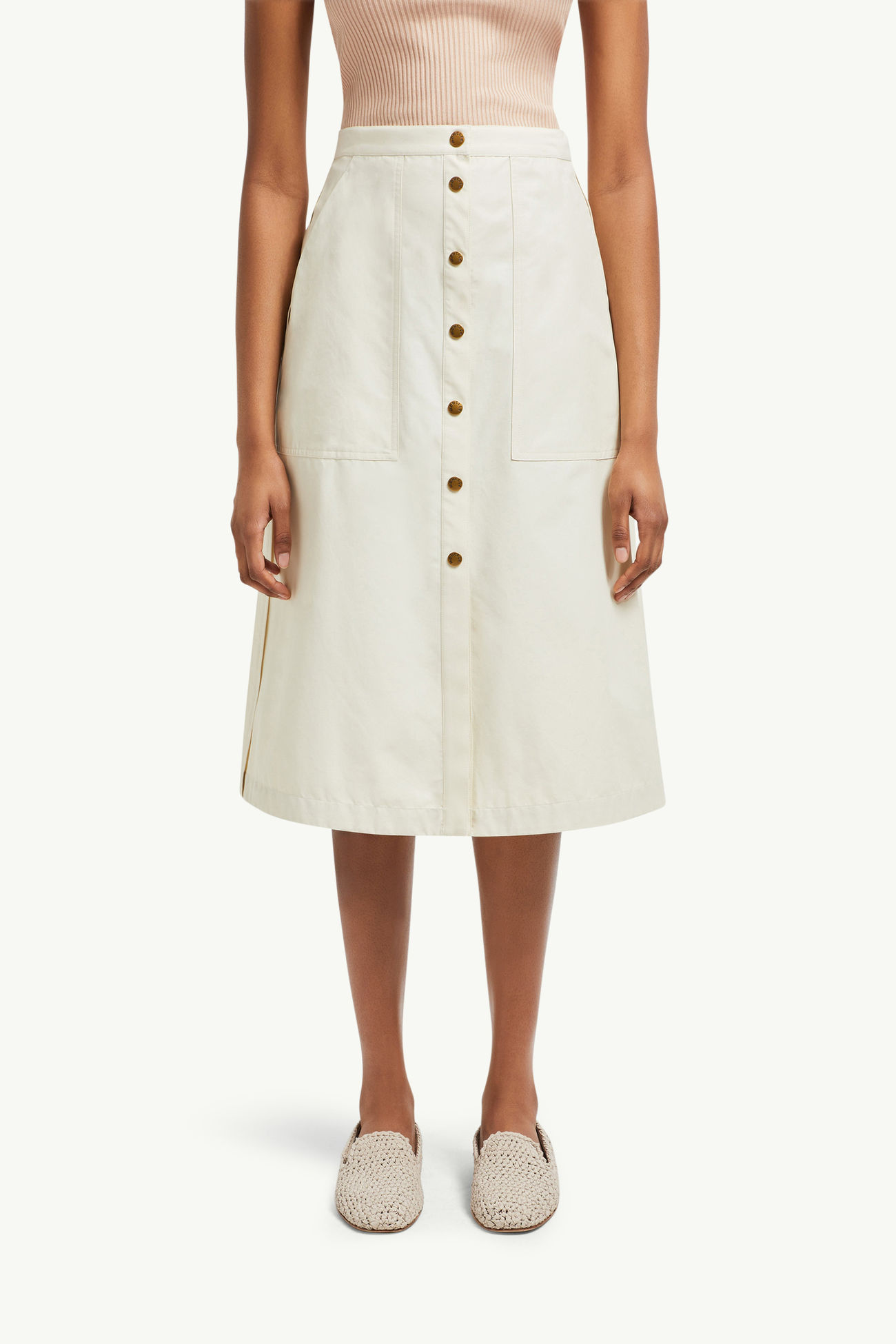 Button-Up Midi Skirt Women White Moncler 3