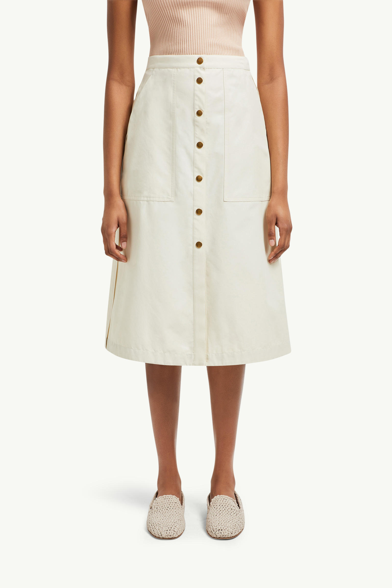Button-Up Midi Skirt Women White Moncler 3