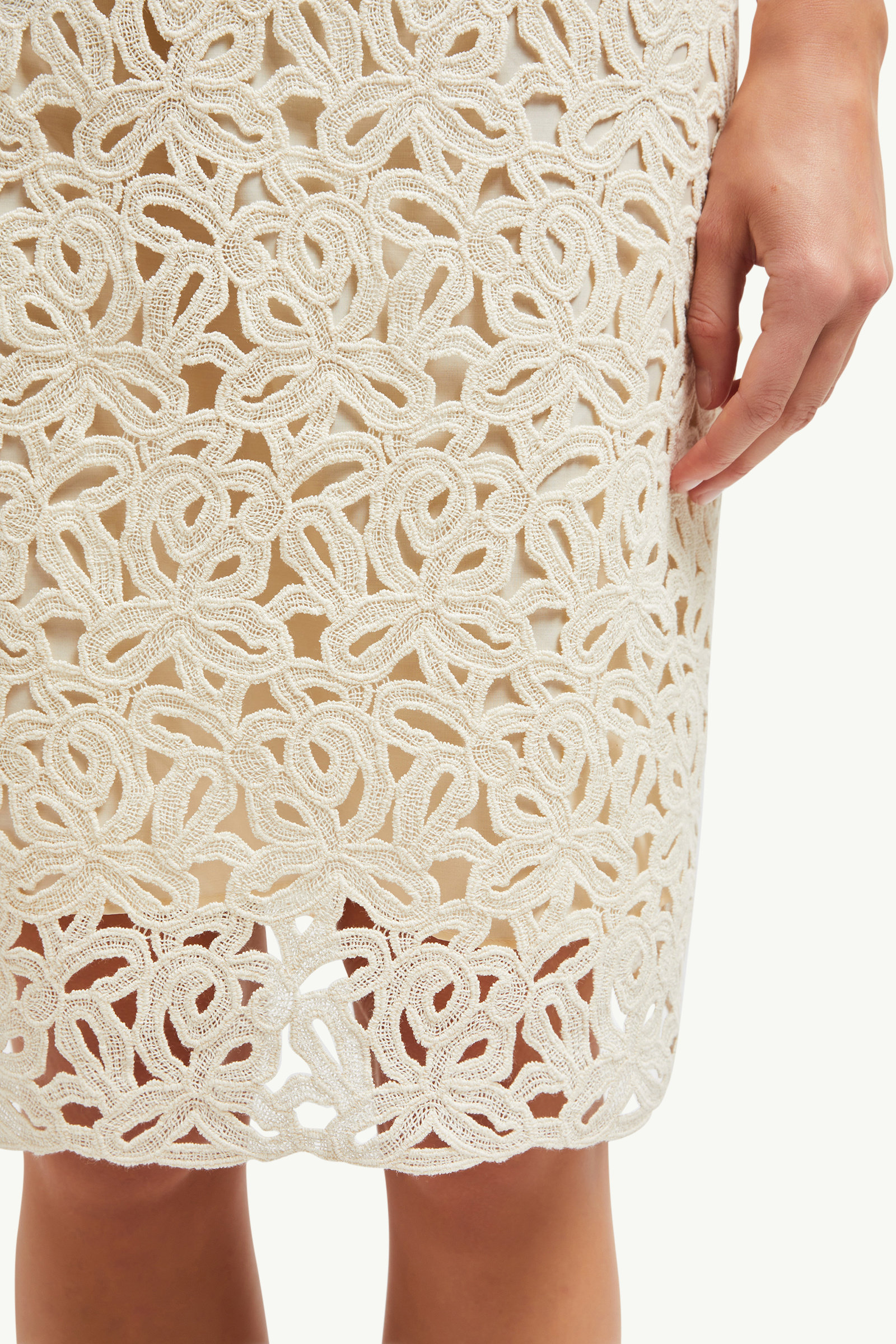 Macramé Knee-Length Skirt Women White Ivory Moncler 5