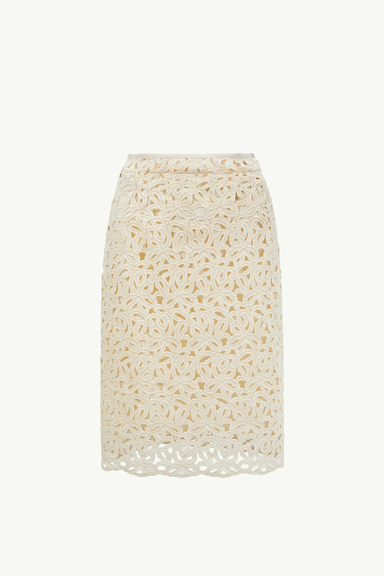 Macramé Knee-Length Skirt Women White Ivory Moncler 2