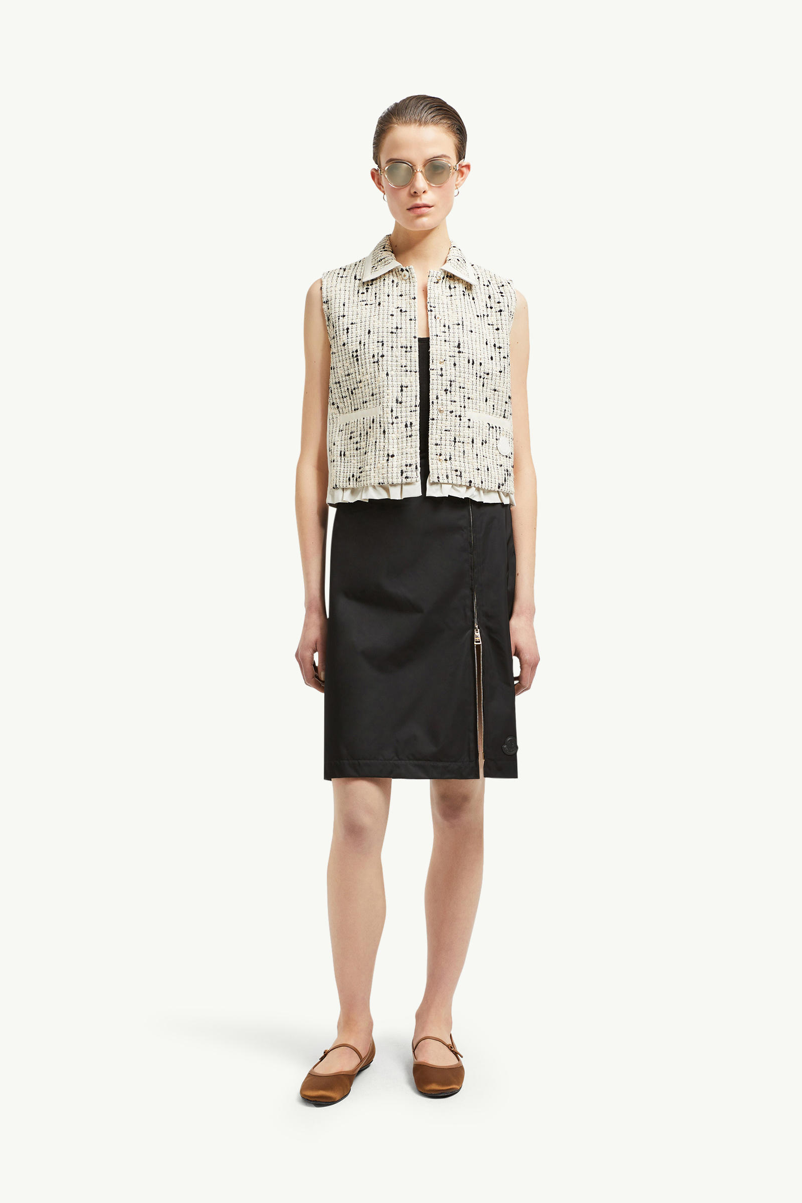 Zipped Skirt Women Black Moncler 0
