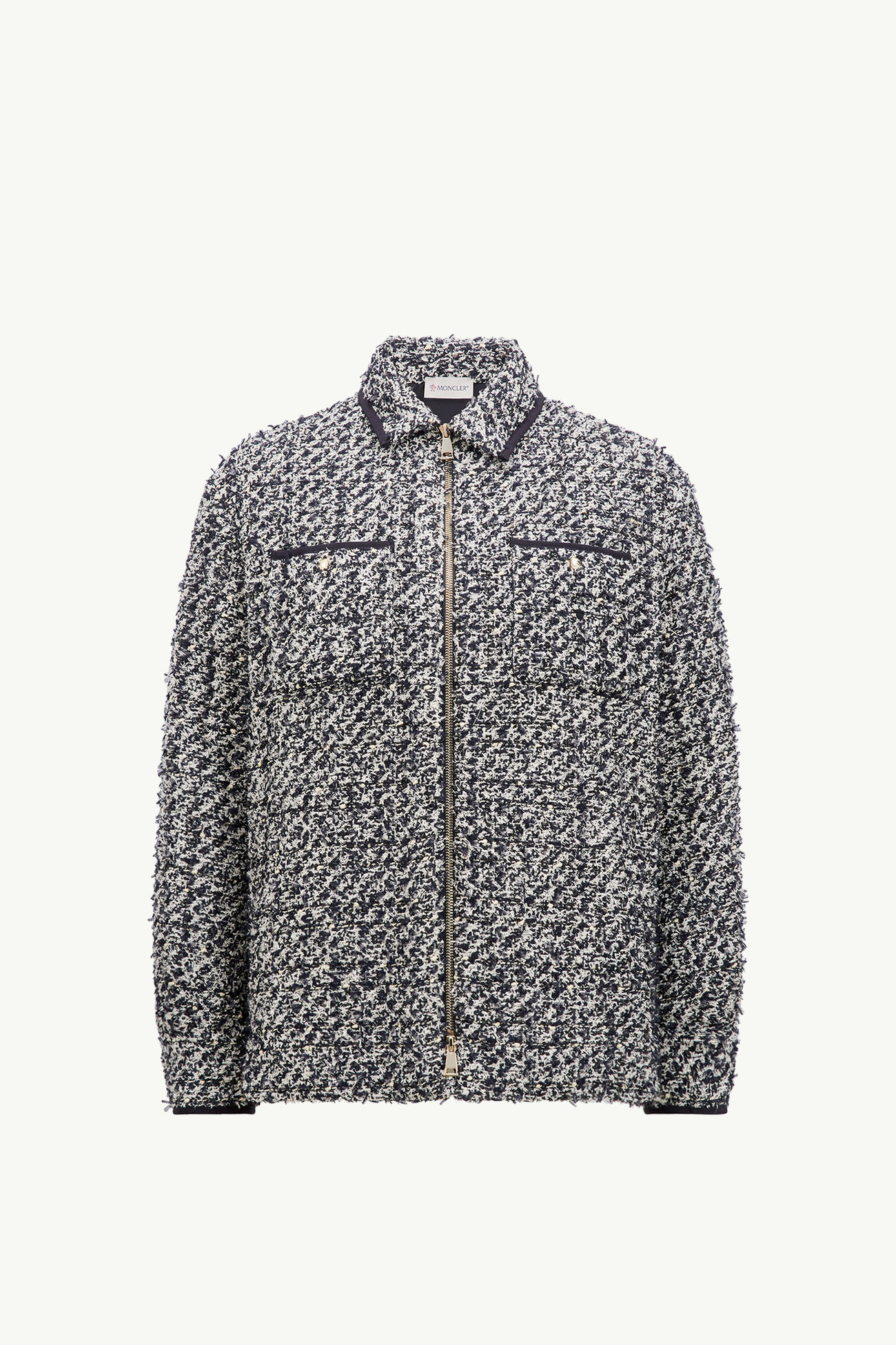 粗花呢羽絨恤衫式外套 女士 藍色和白色 Moncler 2