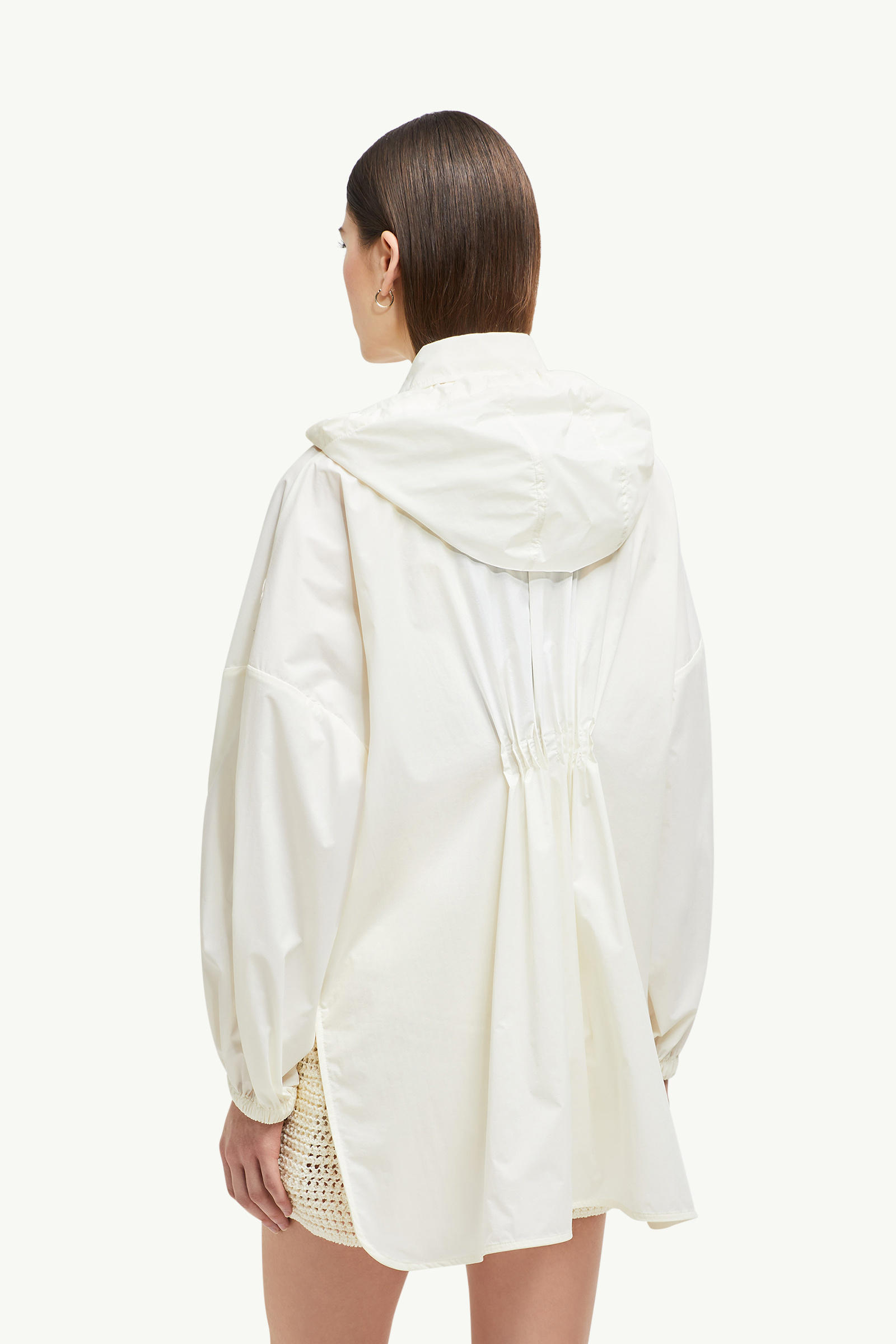 Hooded Shirt Jacket Women White Moncler 4