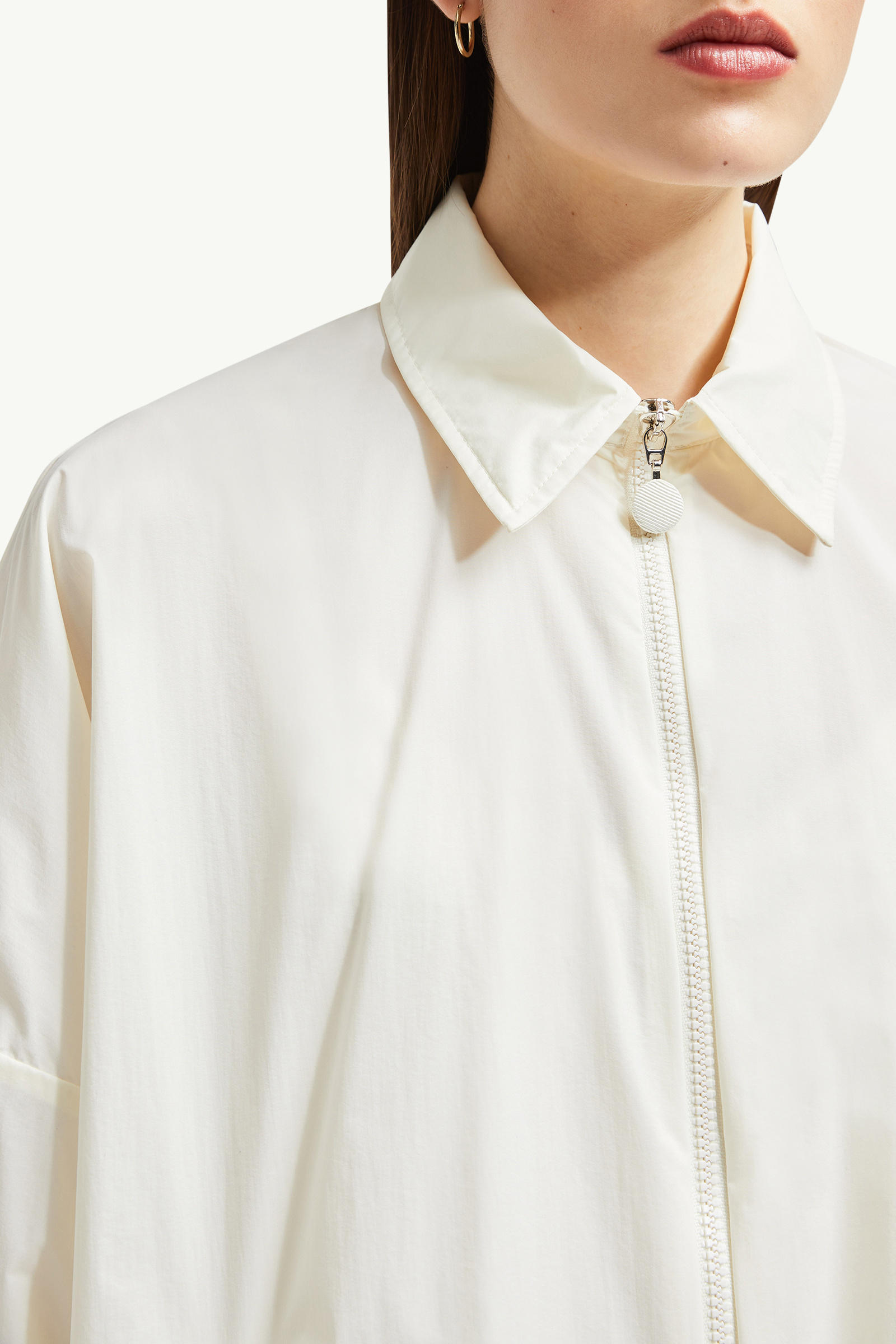 Hooded Shirt Jacket Women White Moncler 7