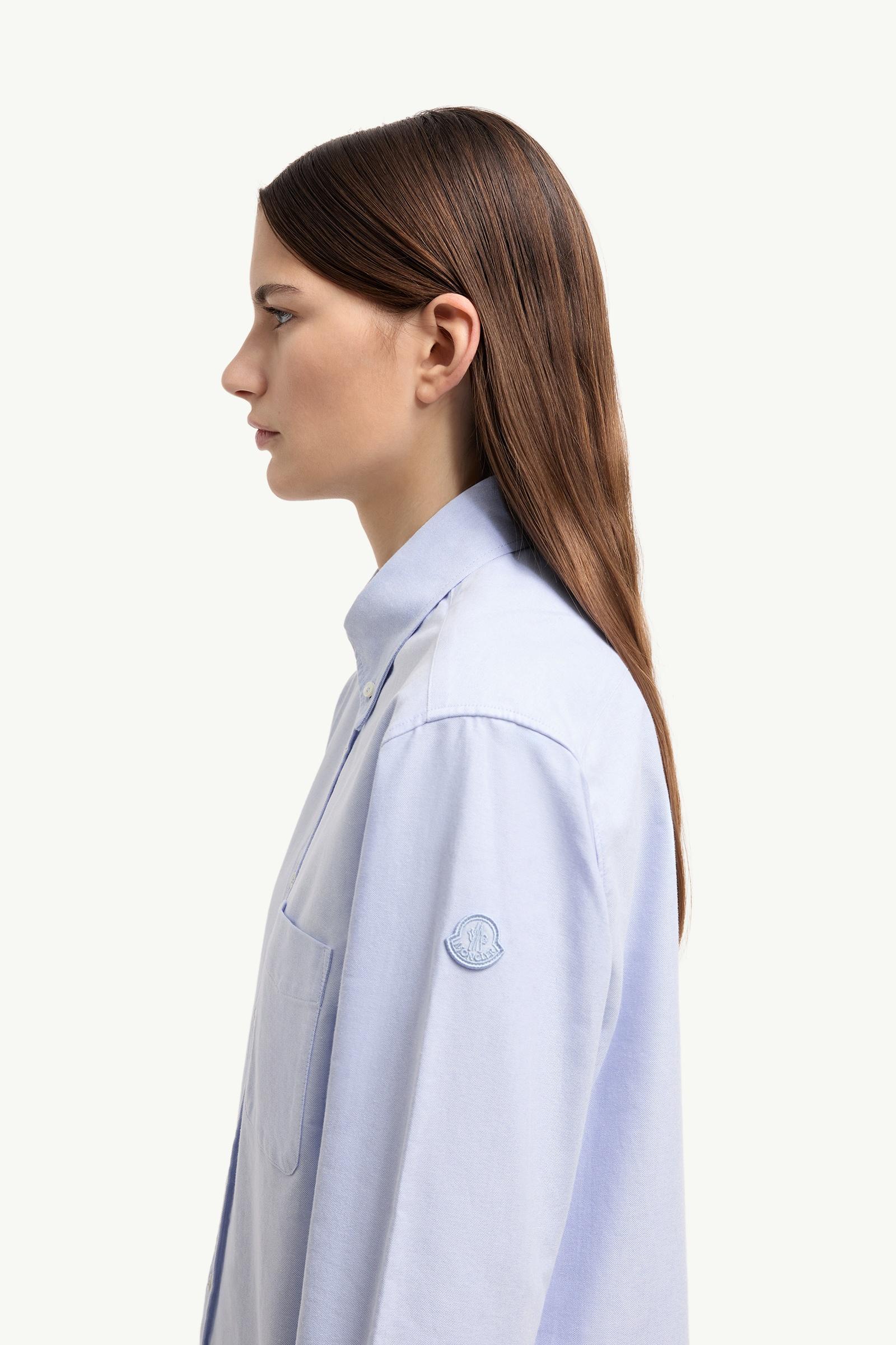 Light Blue Long Sleeve Oxford Cotton Shirt - Tops & T-shirts for