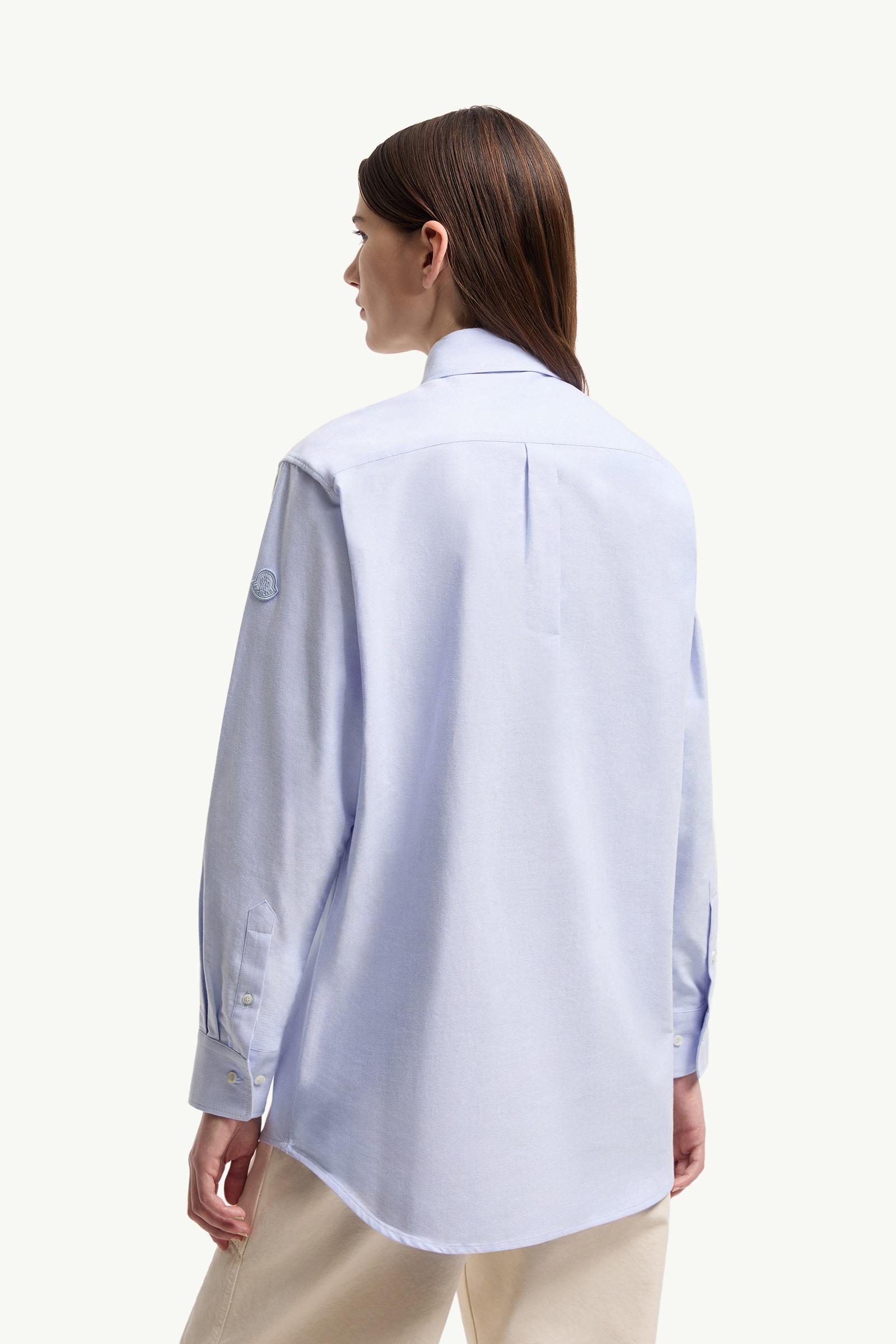 Light Blue Long Sleeve Oxford Cotton Shirt - Tops & T-shirts for