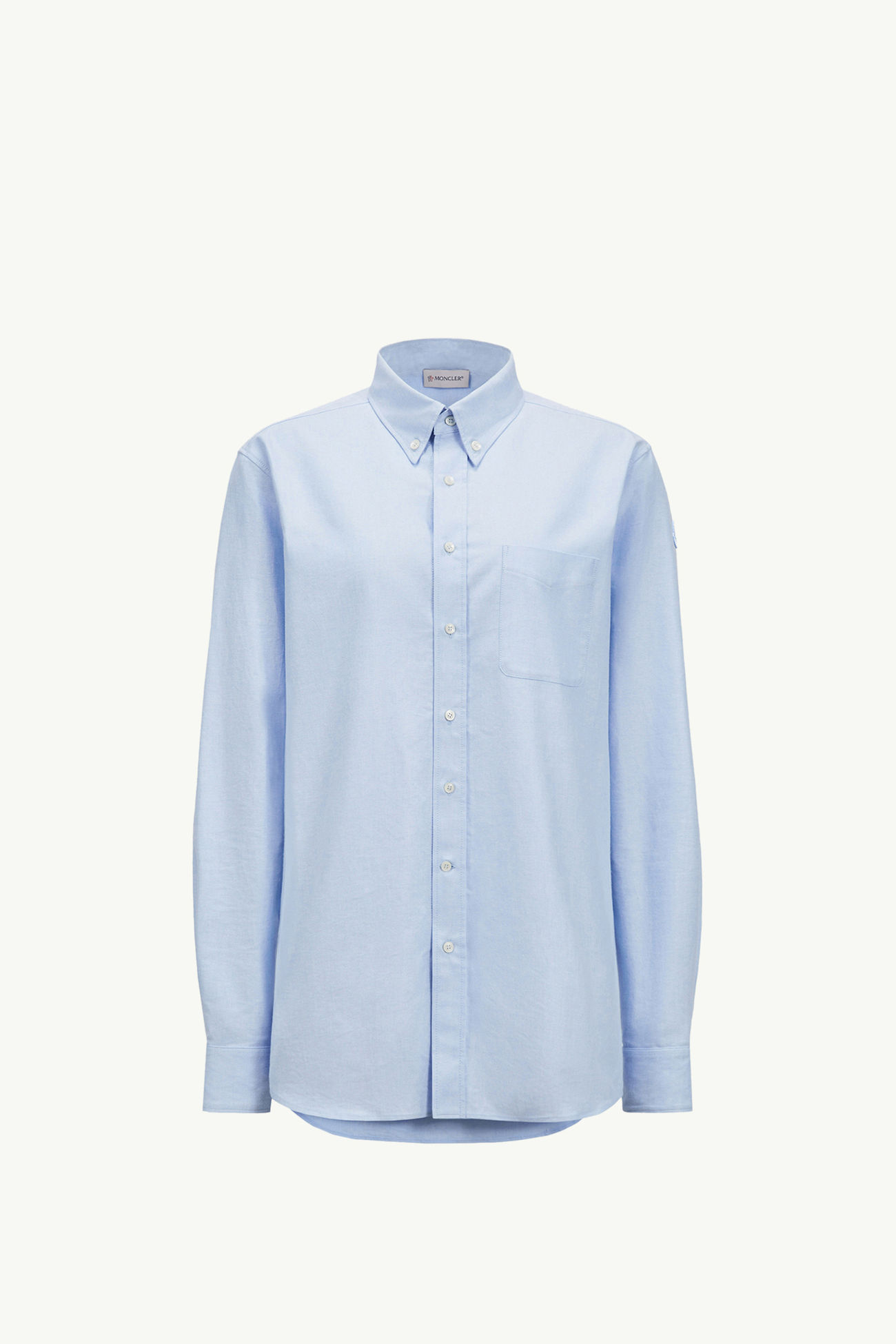 Long Sleeve Oxford Cotton Shirt Women Light Blue Moncler 2