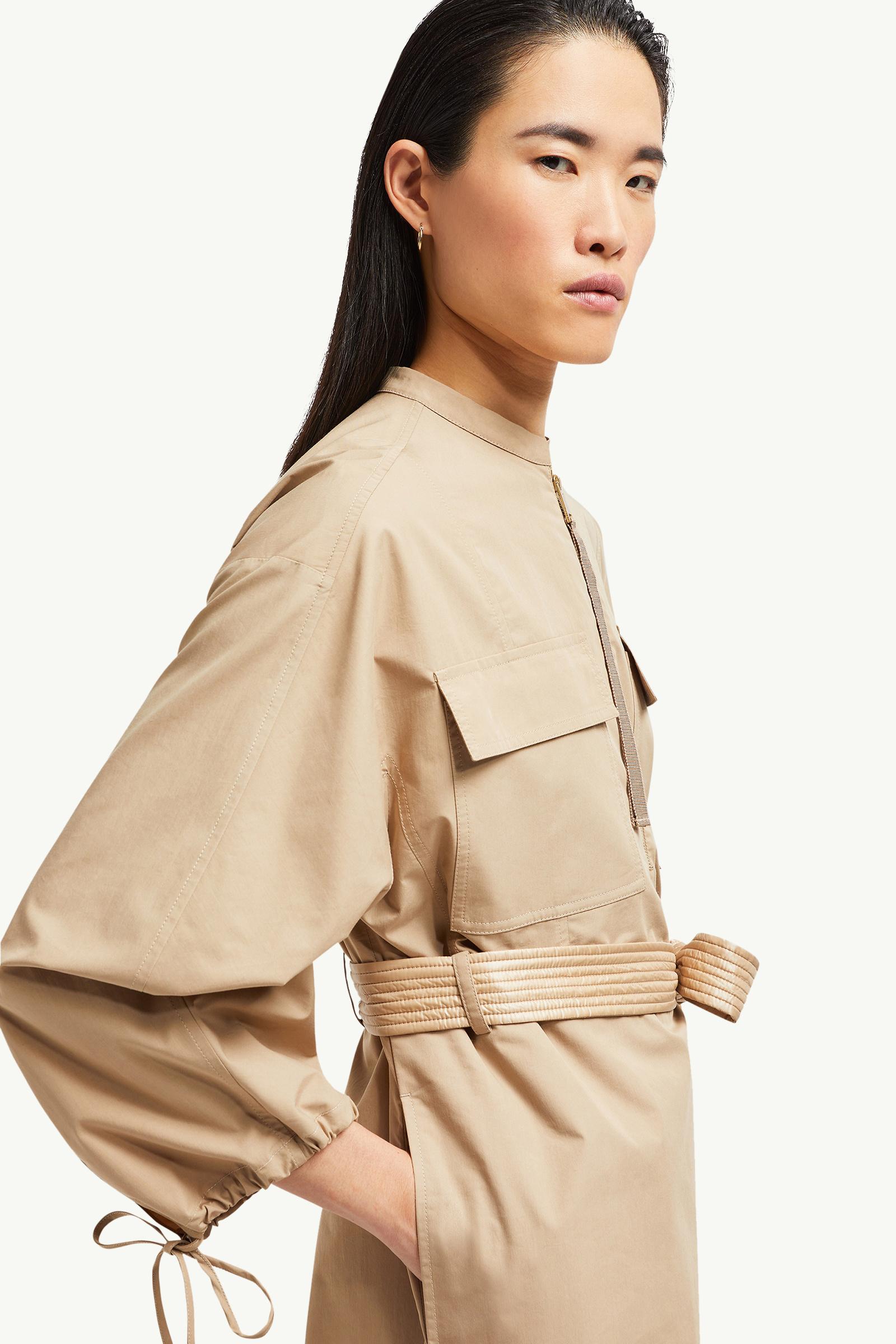 Belted Poplin Midi Dress Women Beige Moncler 1