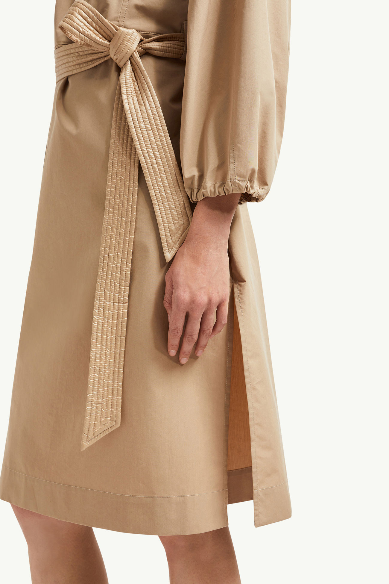 Midikleid aus Popeline mit Gürtel Damen Beige Moncler 5