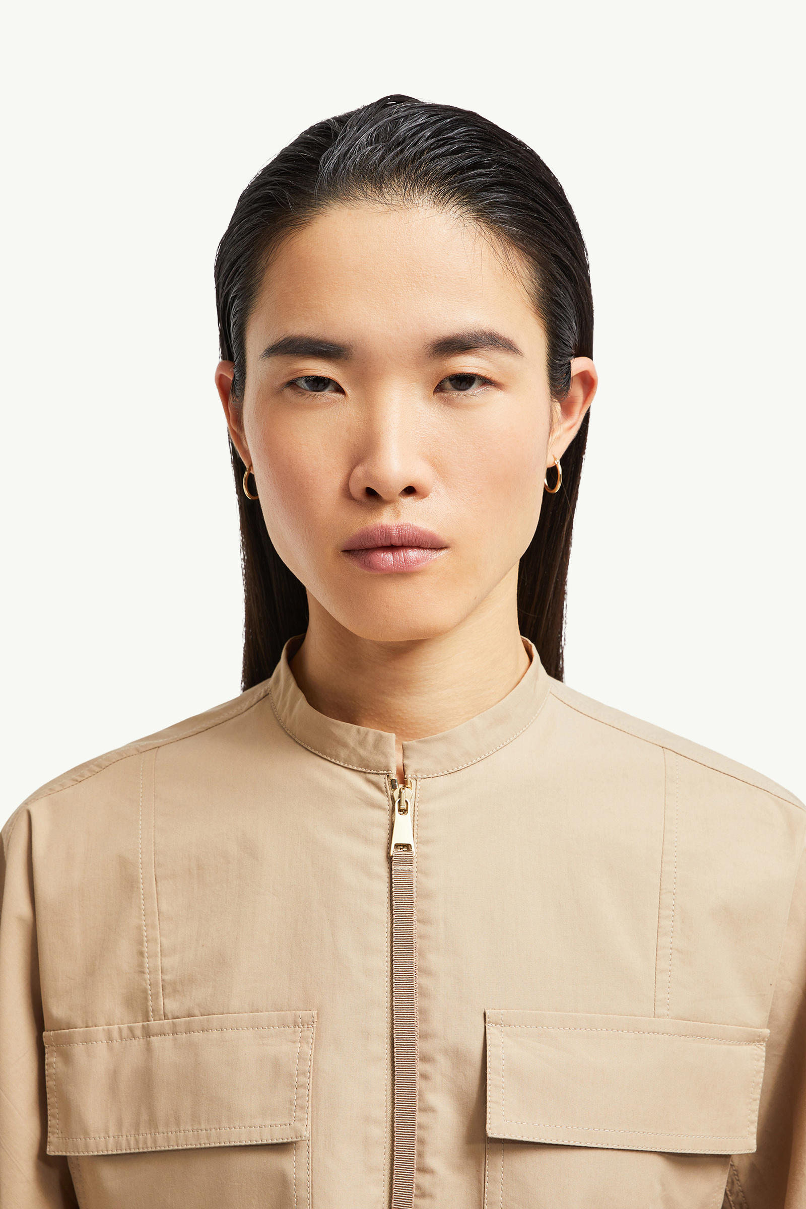 Belted Poplin Midi Dress Women Beige Moncler 6