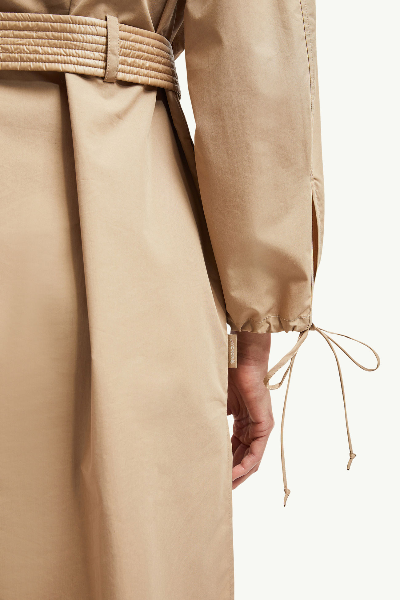 Midikleid aus Popeline mit Gürtel Damen Beige Moncler 7