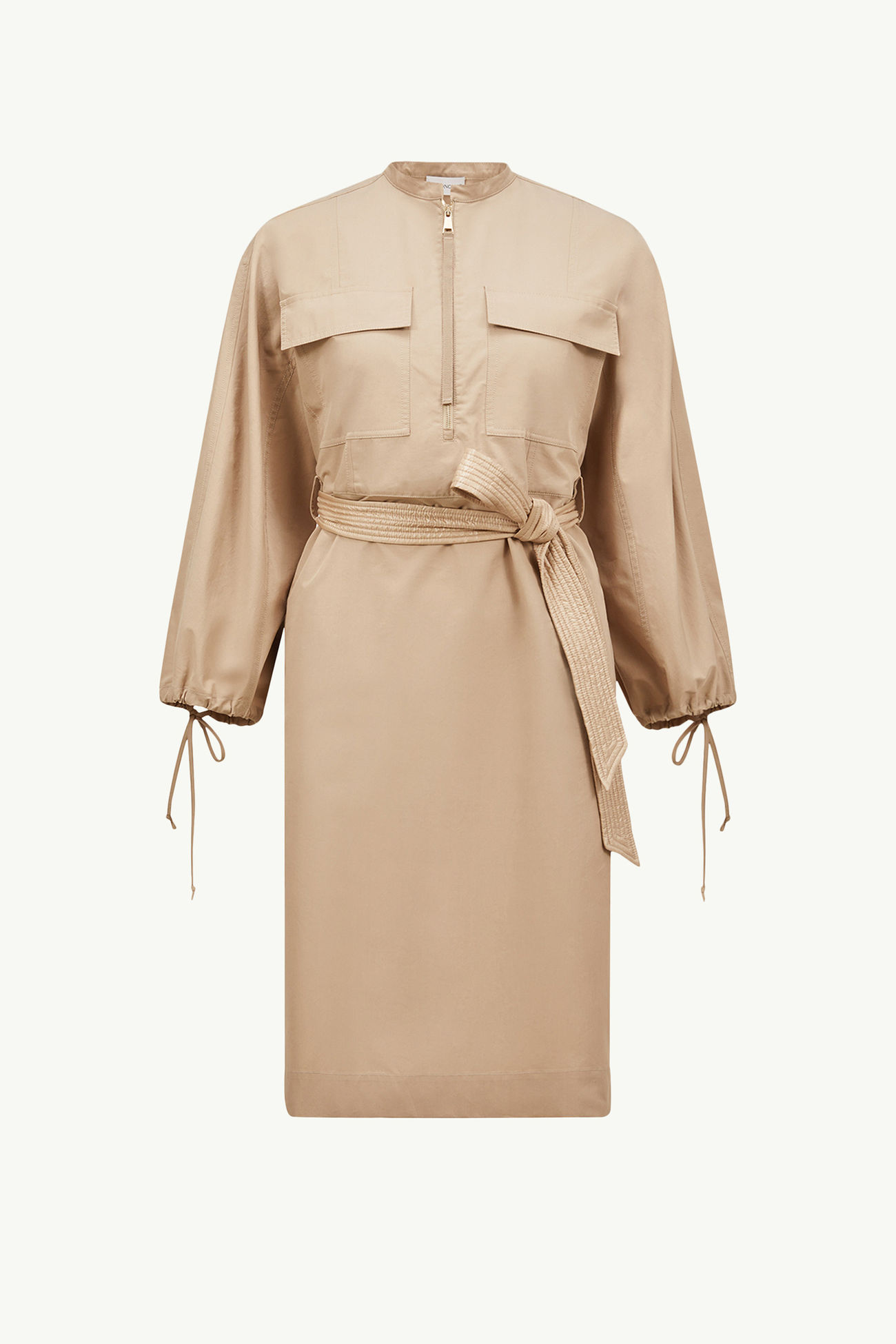 Midikleid aus Popeline mit Gürtel Damen Beige Moncler 2