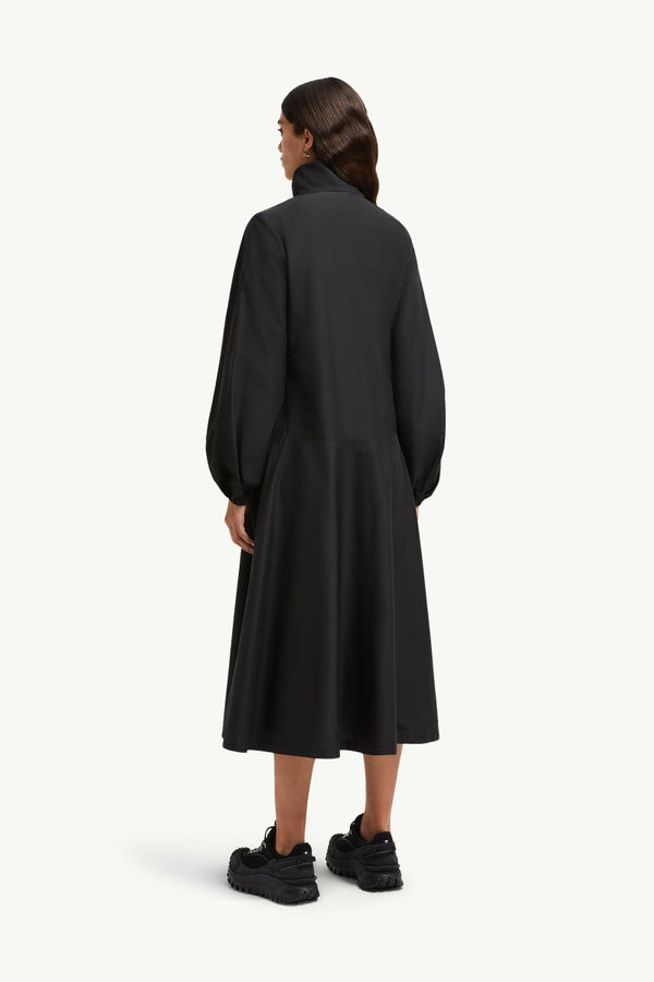 Midikleid mit Rollkragen aus Baumwolle Damen Schwarz Moncler 4