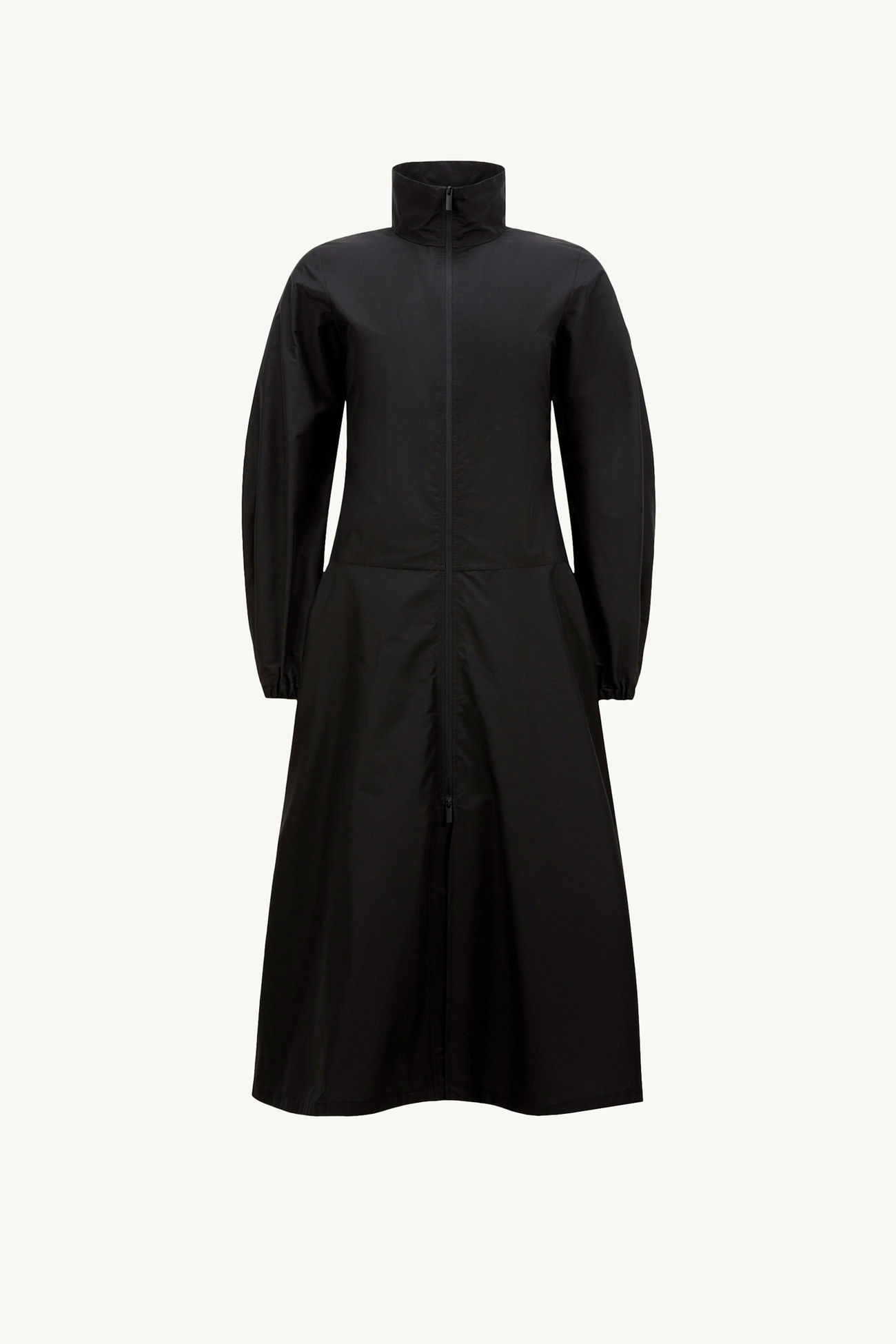 Polo Neck Cotton Midi Dress Women Black Moncler 2