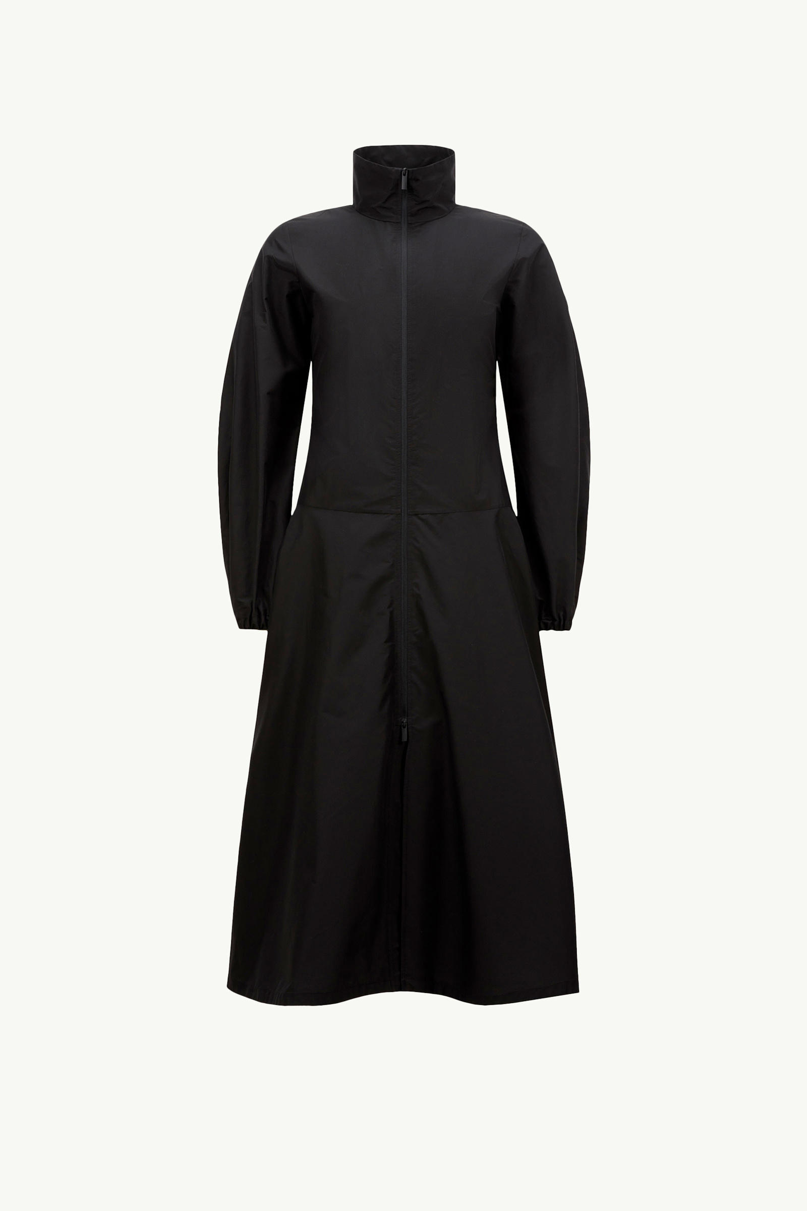 Turtleneck Cotton Midi Dress Women Black Moncler 2