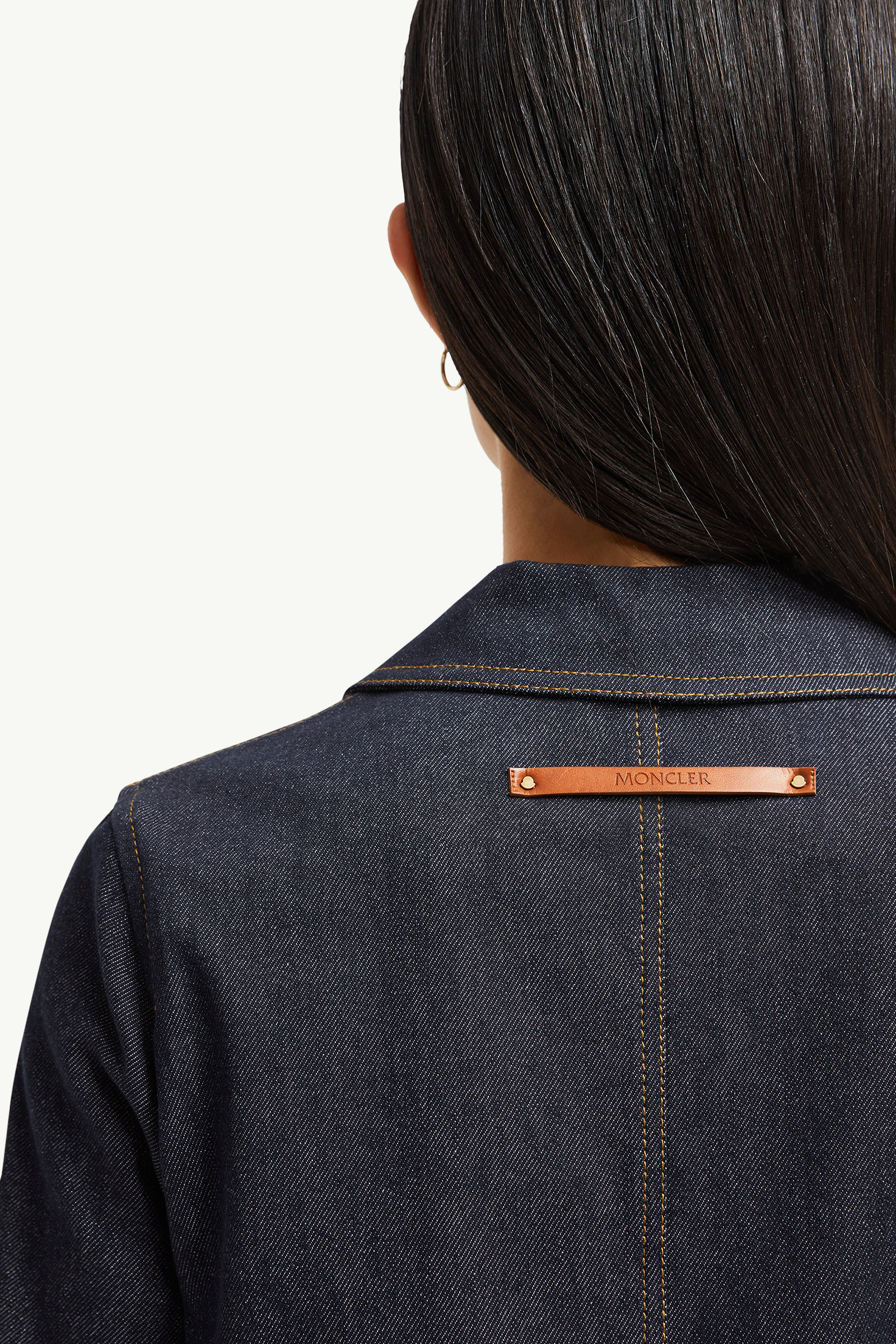 Denim Mini Shirt Dress Women Denim Blue Moncler 6