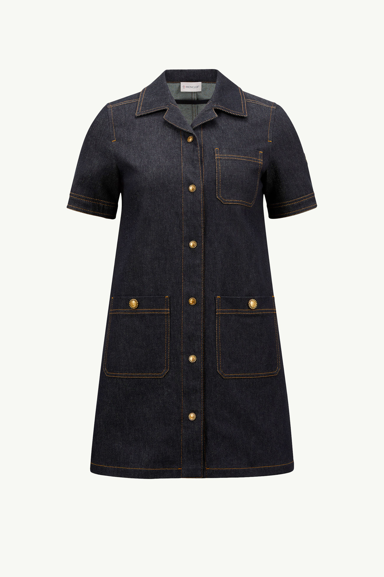 Mini abito a polo in denim Donna Blu Denim Moncler 2