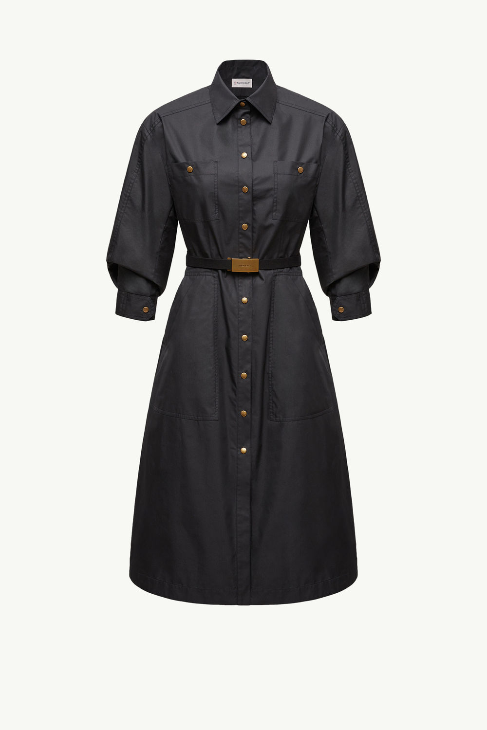 Poplin Midi Shirt Dress Women Black Moncler 2