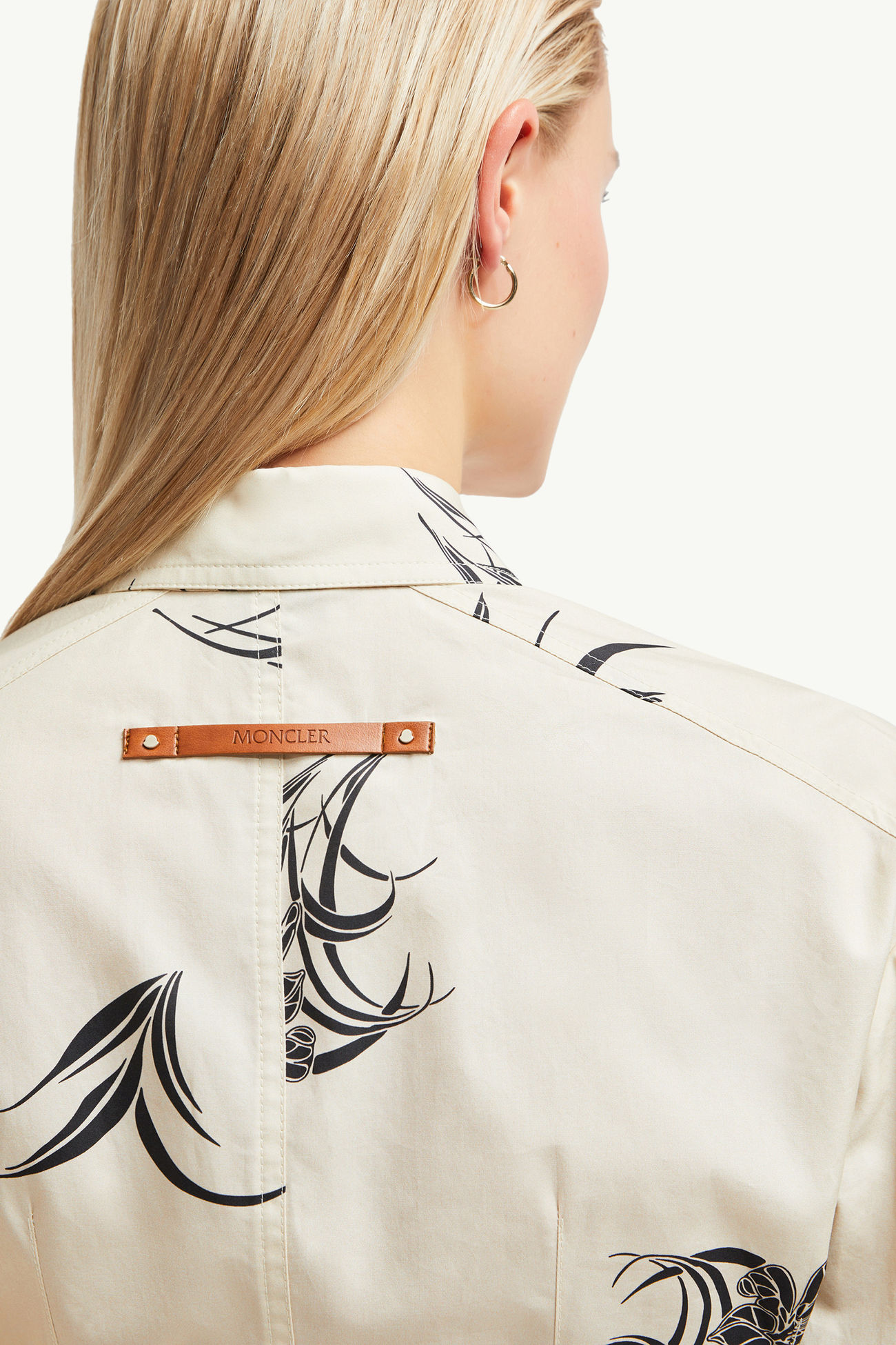 Abito a polo in cotone con stampa floreale Donna Beige Chiaro Moncler 7