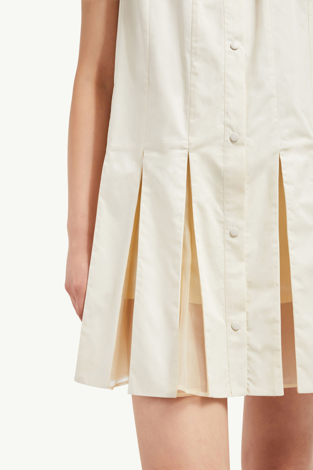 Cotton & Silk Mini Shirt Dress Women White Ivory Moncler 5
