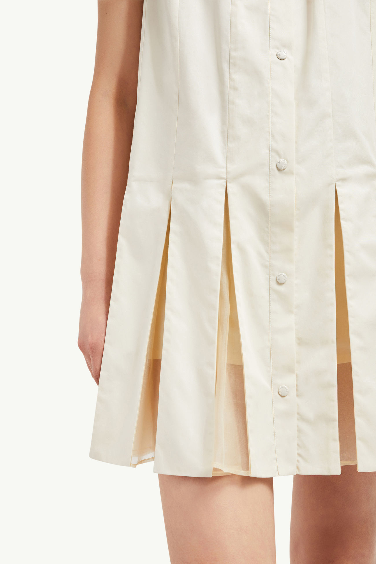 Mini-Hemdkleid aus Baumwolle und Seide Damen Weiß-Elfenbein Moncler 5