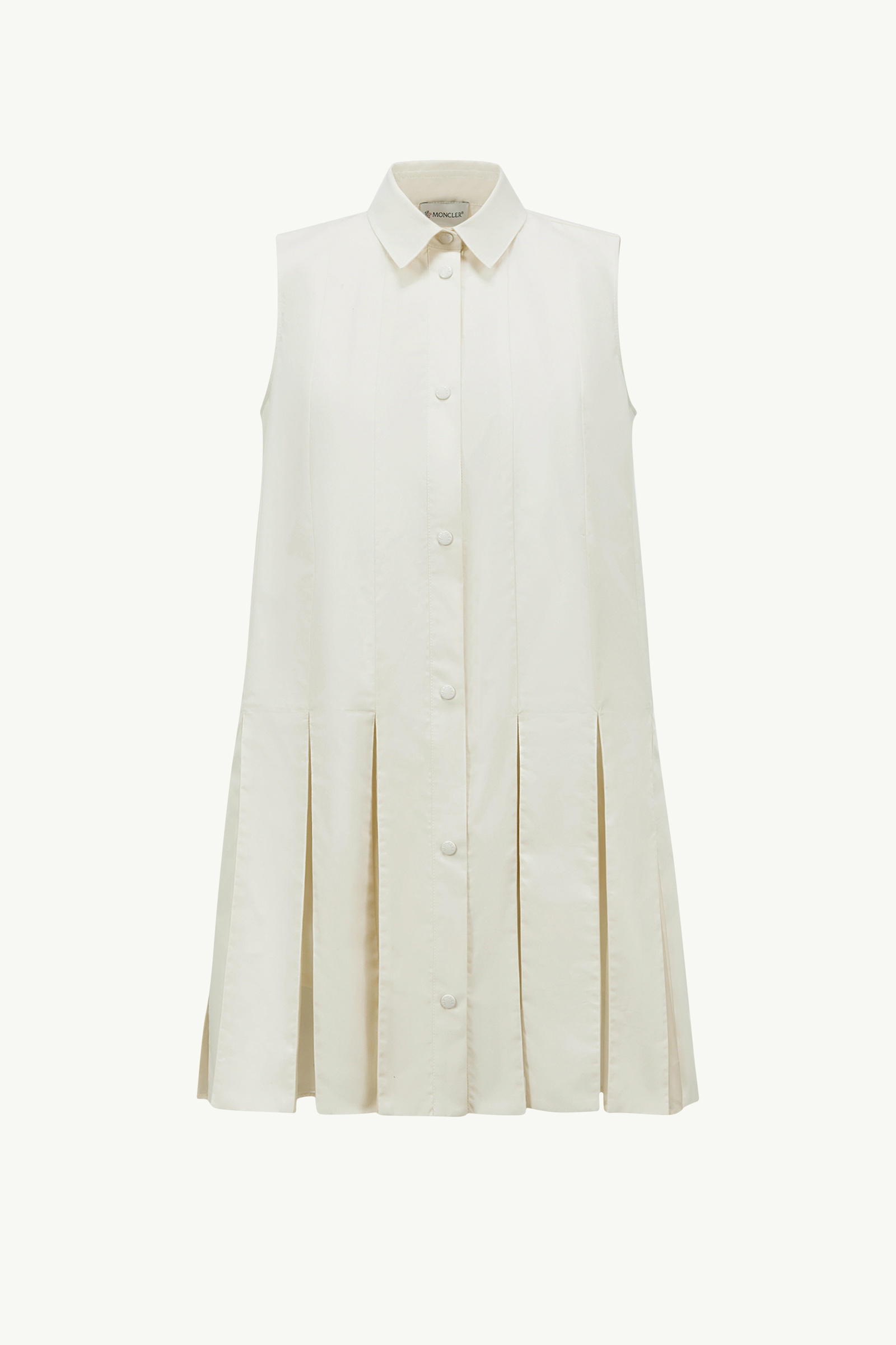 Cotton & Silk Mini Shirt Dress Women White Ivory Moncler 2