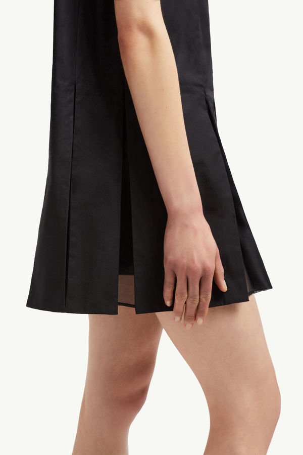 Cotton & Silk Mini Shirt Dress Women Black Moncler 5