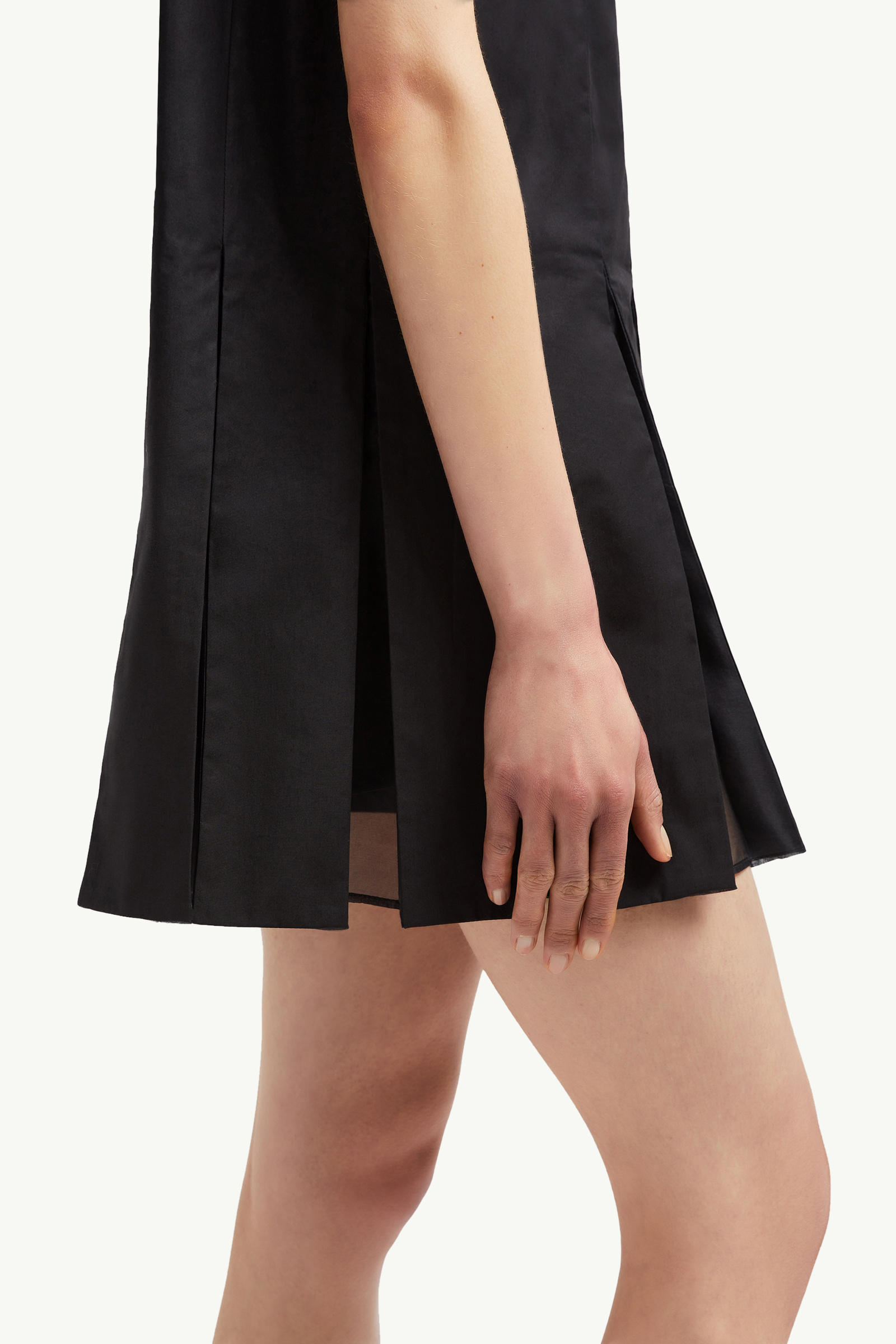 Cotton & Silk Mini Shirt Dress Women Black Moncler 5