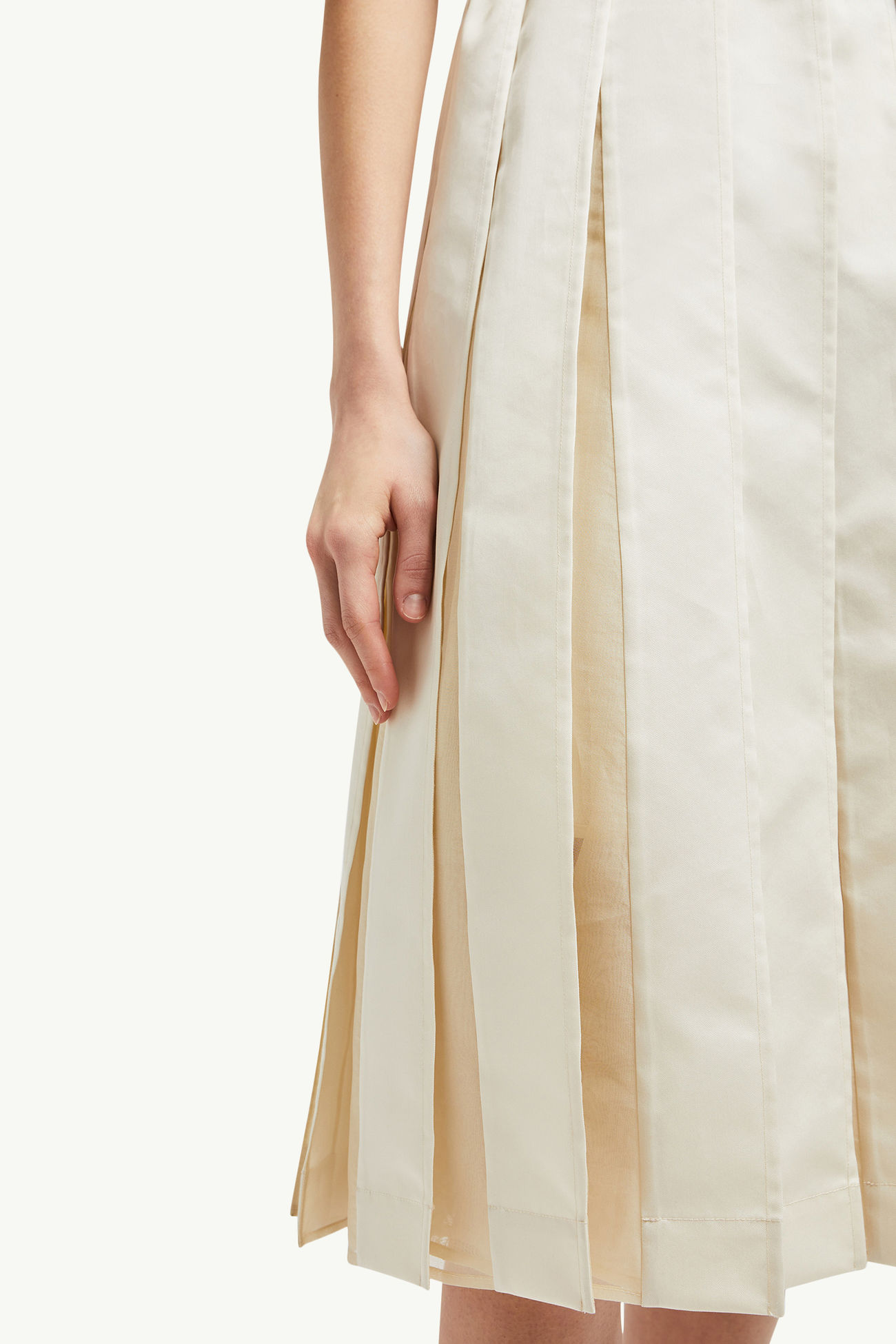 絲棉中長恤裙 女士 象牙白色 Moncler 5