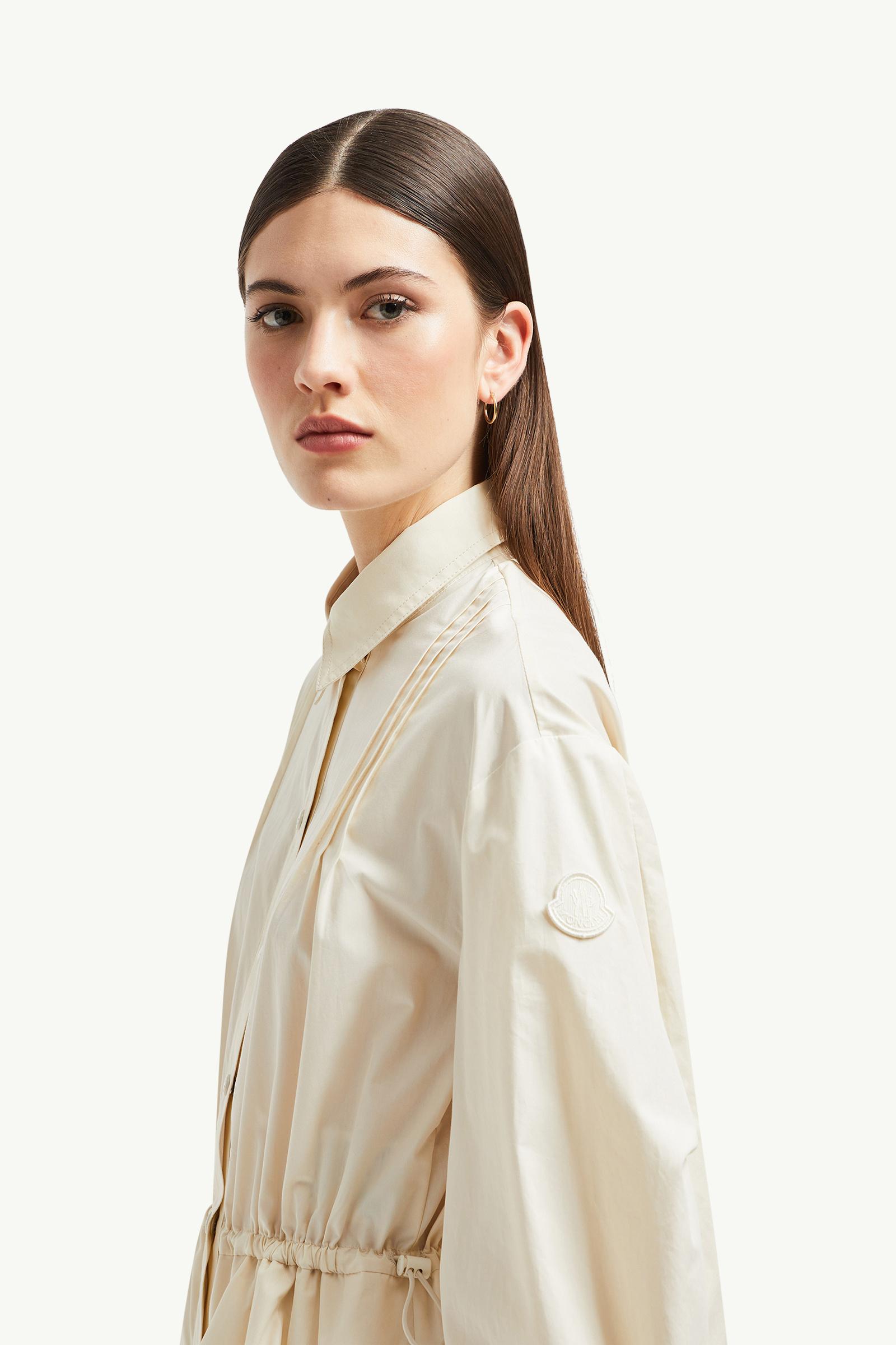 Cotton Peplum Shirt Dress Women White Ivory Moncler 1
