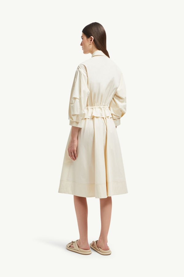 Cotton Peplum Shirt Dress Women White Ivory Moncler 4