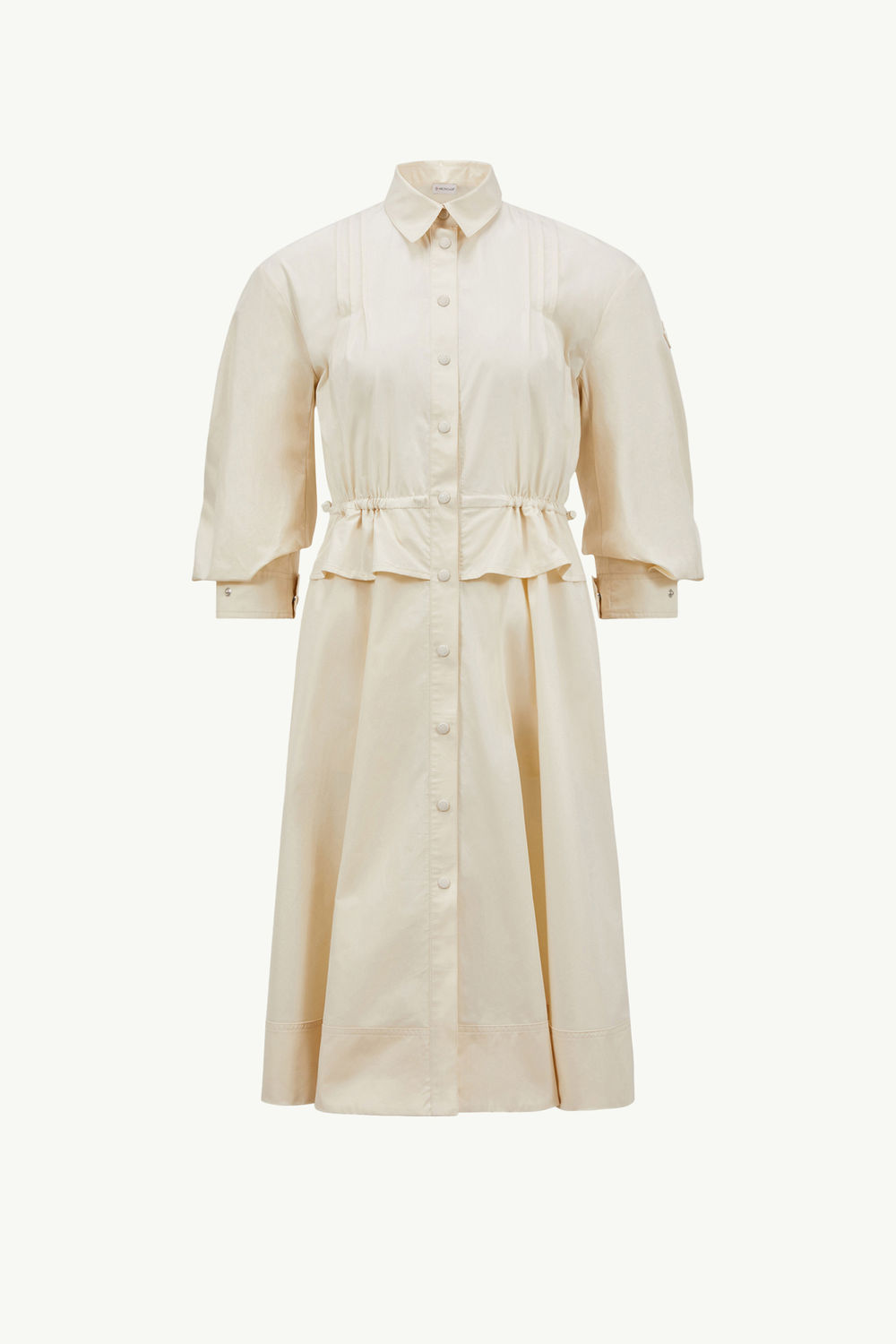 Cotton Peplum Shirt Dress Women White Ivory Moncler 2