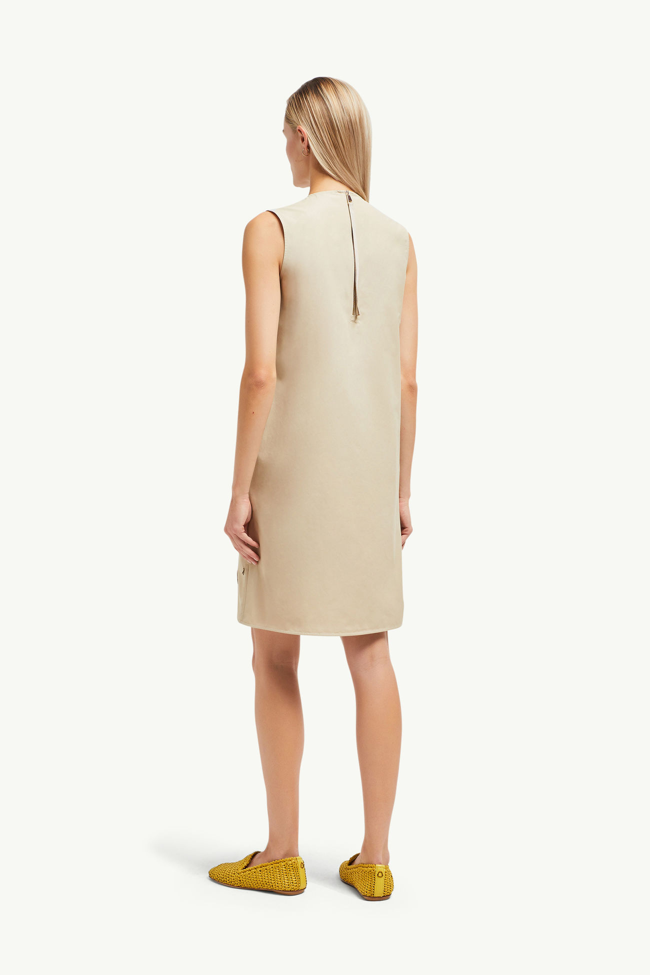 Perlenbesticktes Minikleid Damen Hellbeige Moncler 4