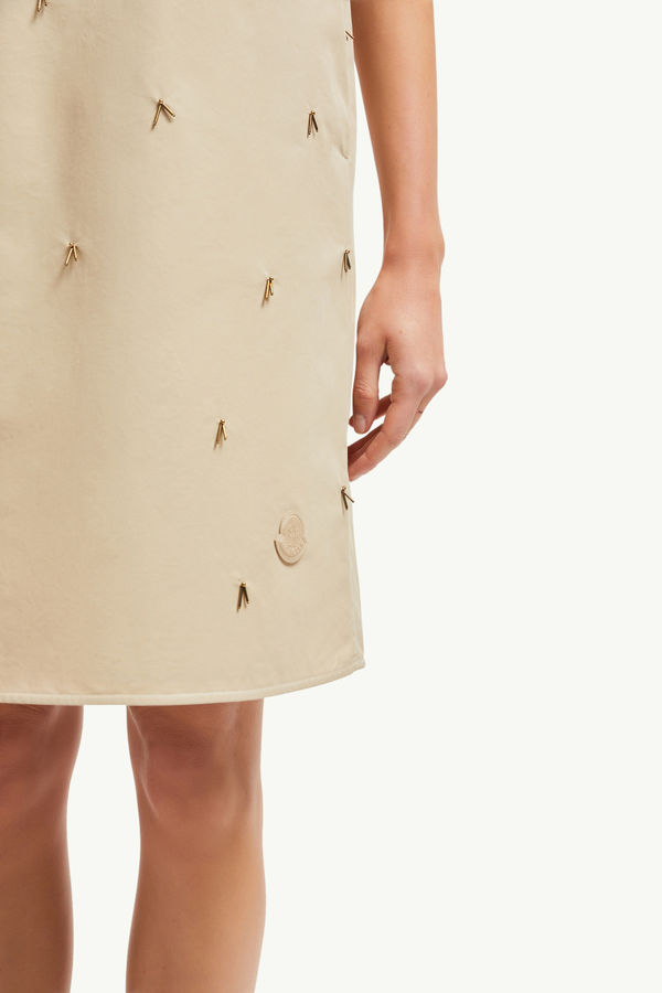 Beaded Mini Dress Women Light Beige Moncler 6