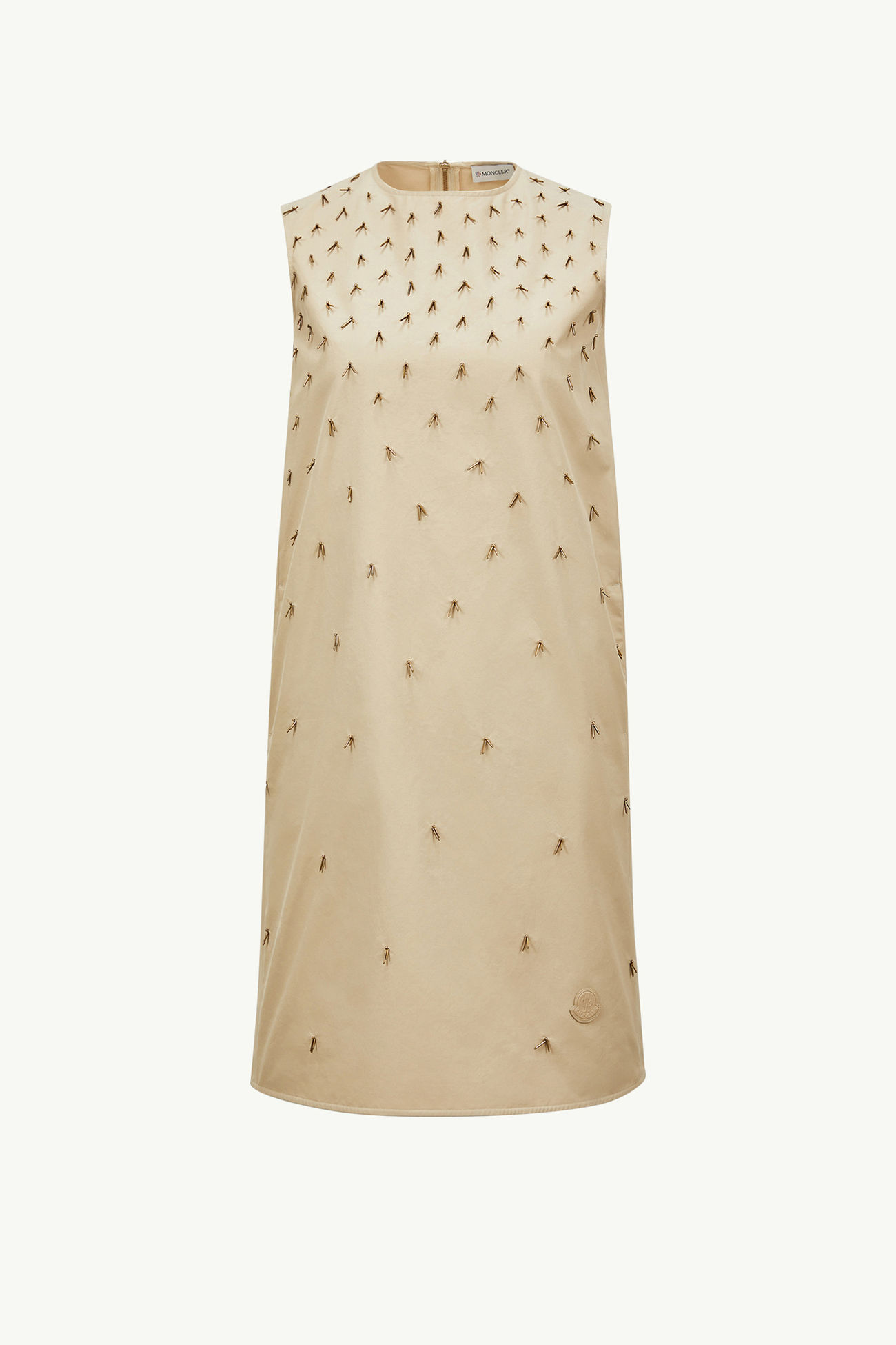 Beaded Mini Dress Women Light Beige Moncler 2