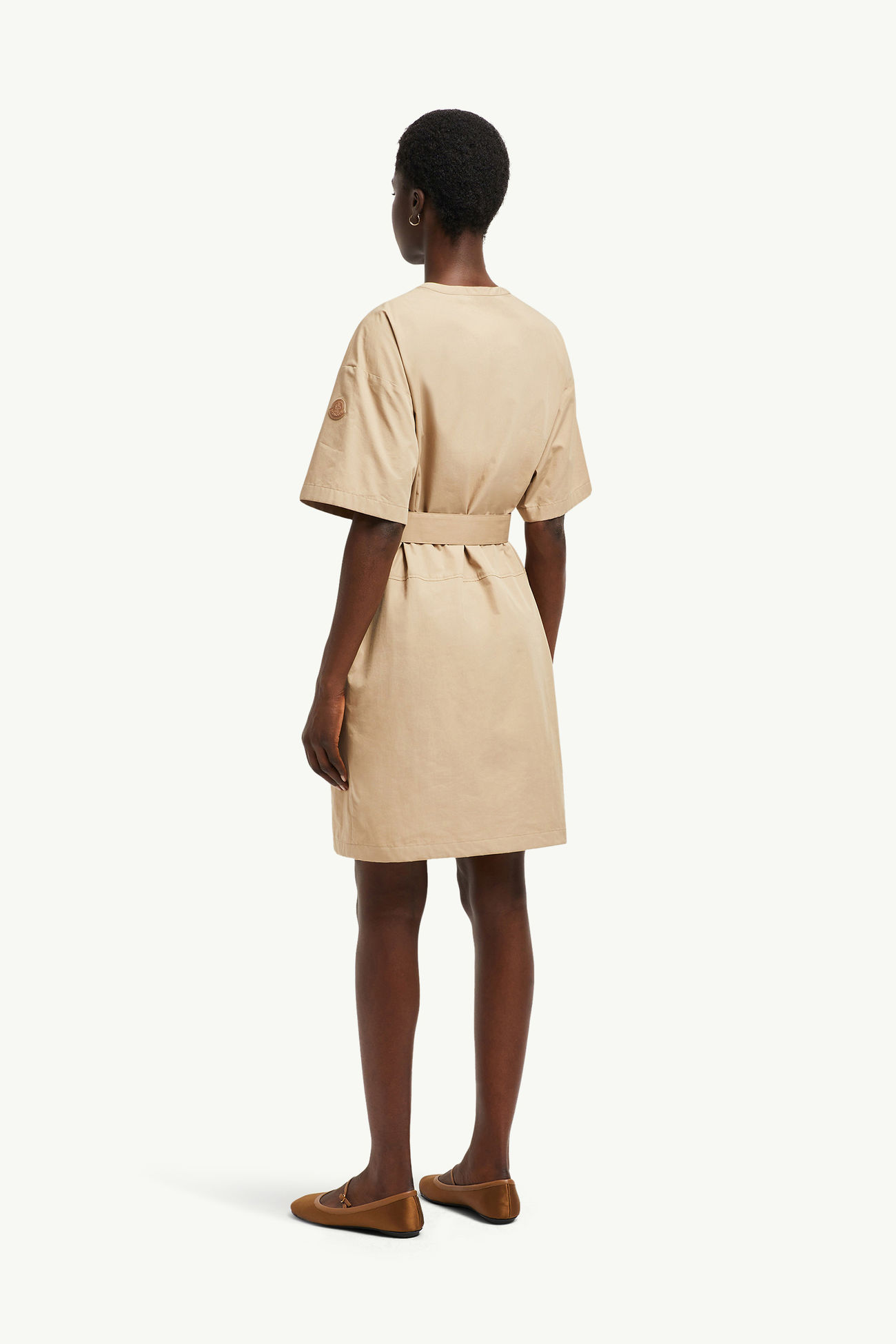 Mini-Kleid mit Gürtel Damen Beige Moncler 4