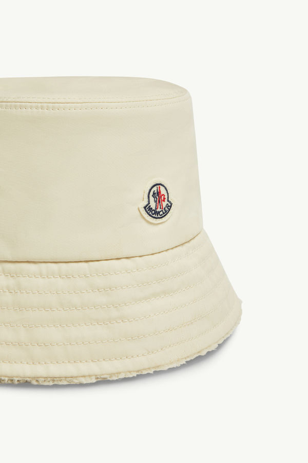 Wendbarer Fischerhut aus Teddystoff und Baumwolle Damen Weiß Moncler 2