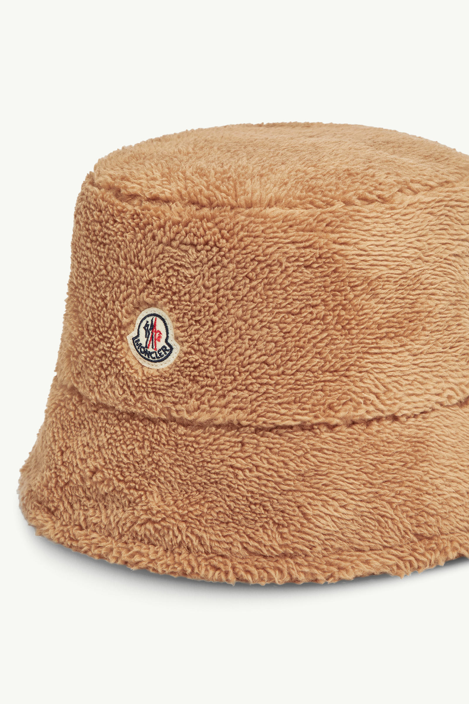 Reversible Cotton & Teddy Bucket Hat Women Camel Beige Moncler 4