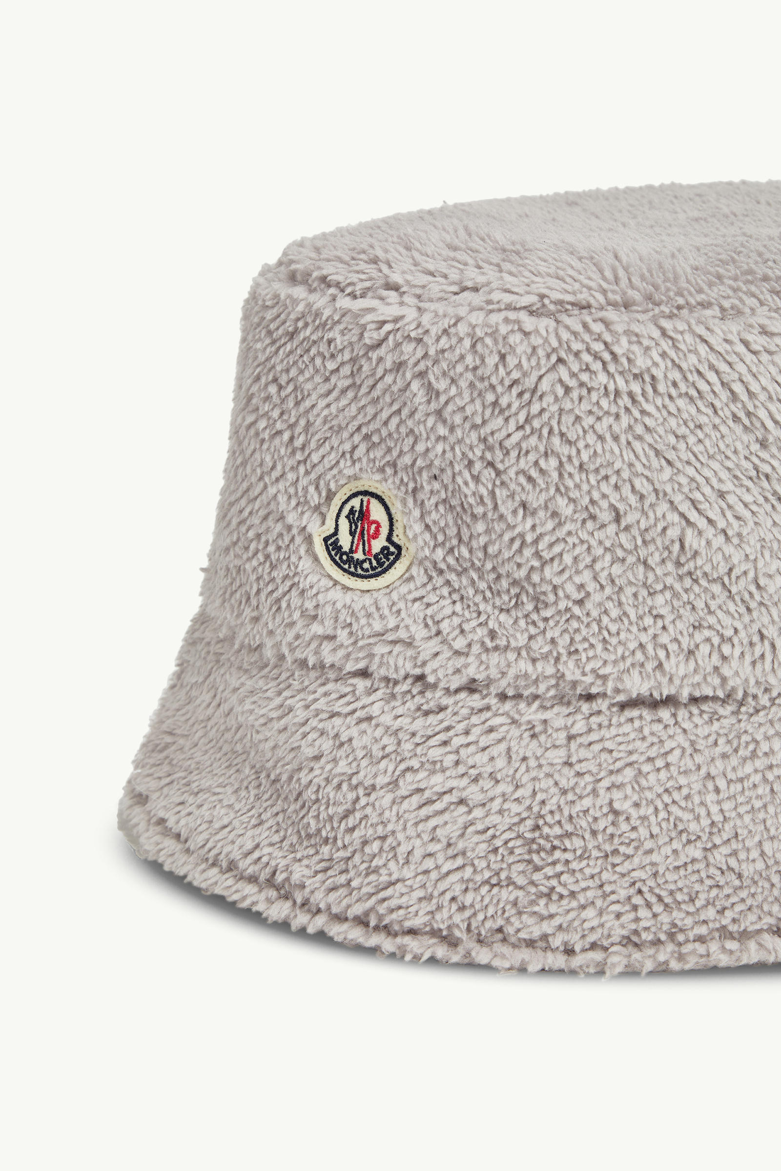 Reversible Cotton & Teddy Bucket Hat Women Gray Moncler 4