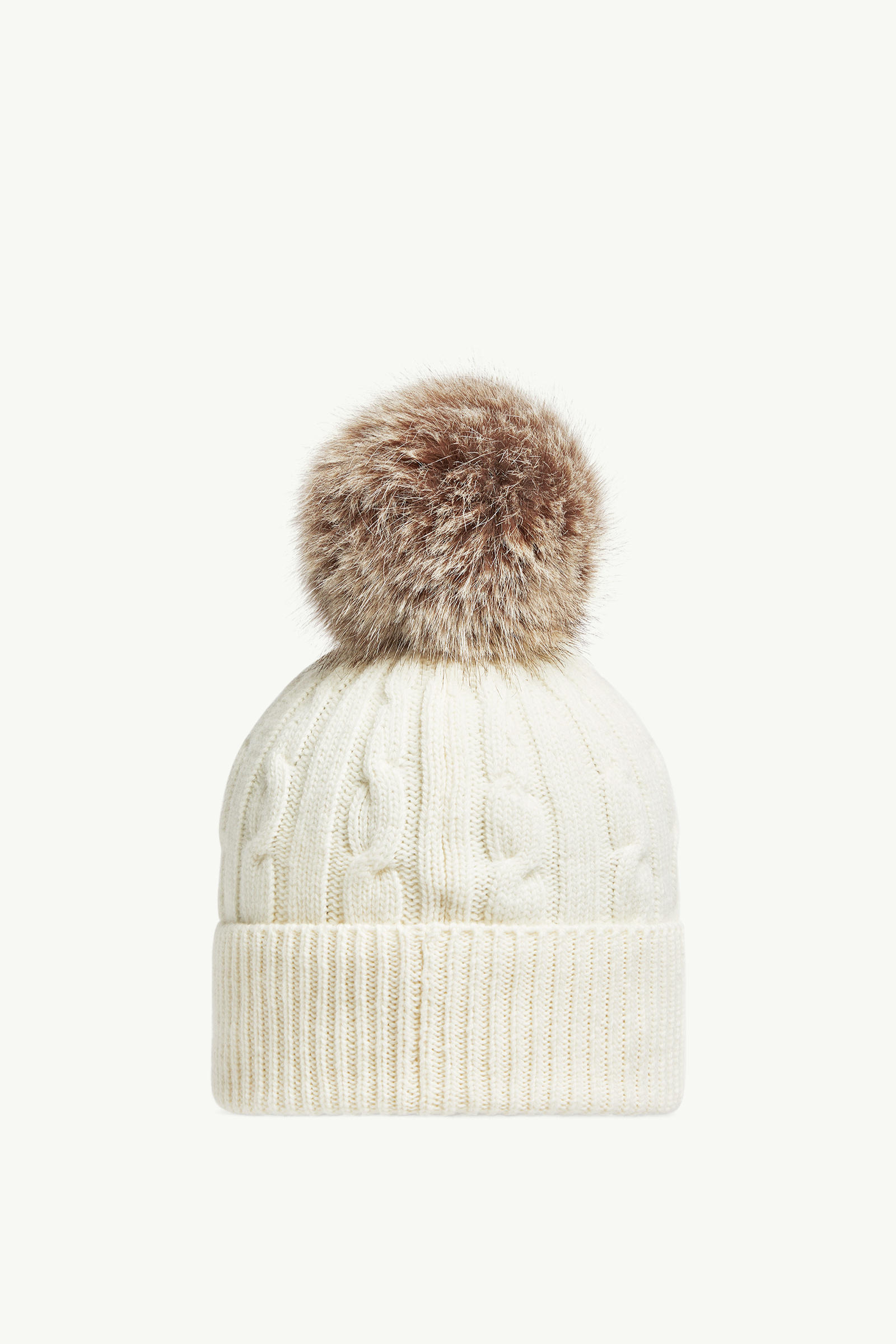 Wool & Cashmere Beanie with Pom Pom Women White Moncler 3
