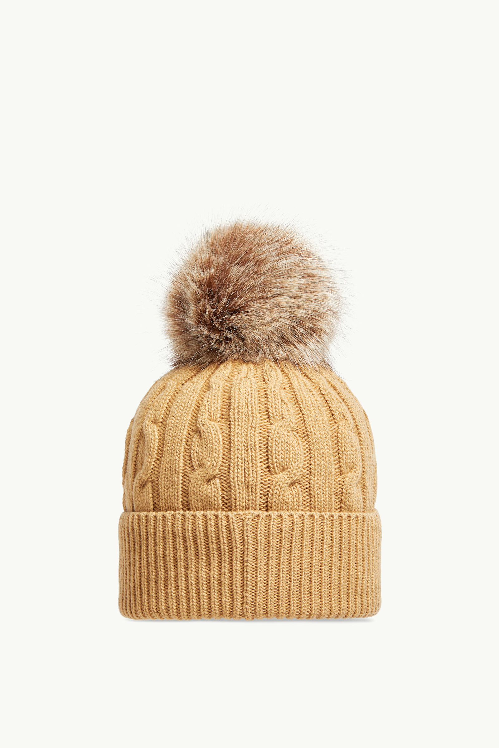 Wool & Cashmere Beanie with Pom Pom Women Beige Moncler 3