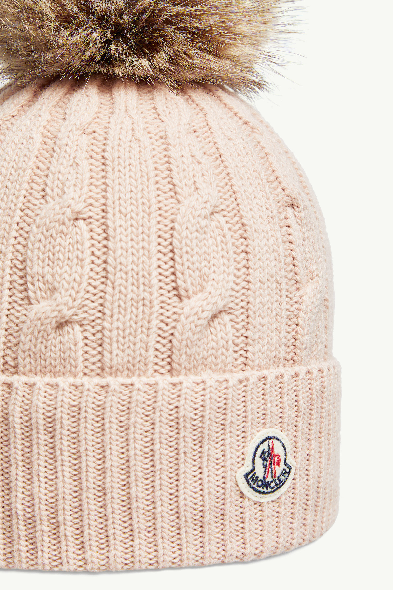 Bonnet en laine et cachemire avec pompon en matière synthétique Femmes Rose Moncler 2