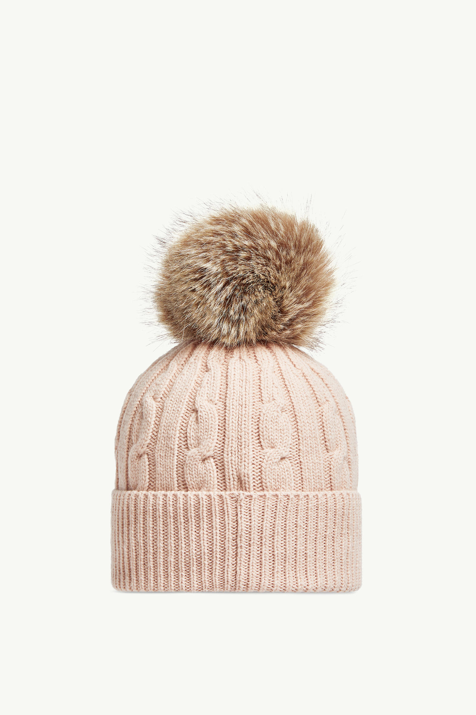 Bonnet en laine et cachemire avec pompon en matière synthétique Femmes Rose Moncler 3