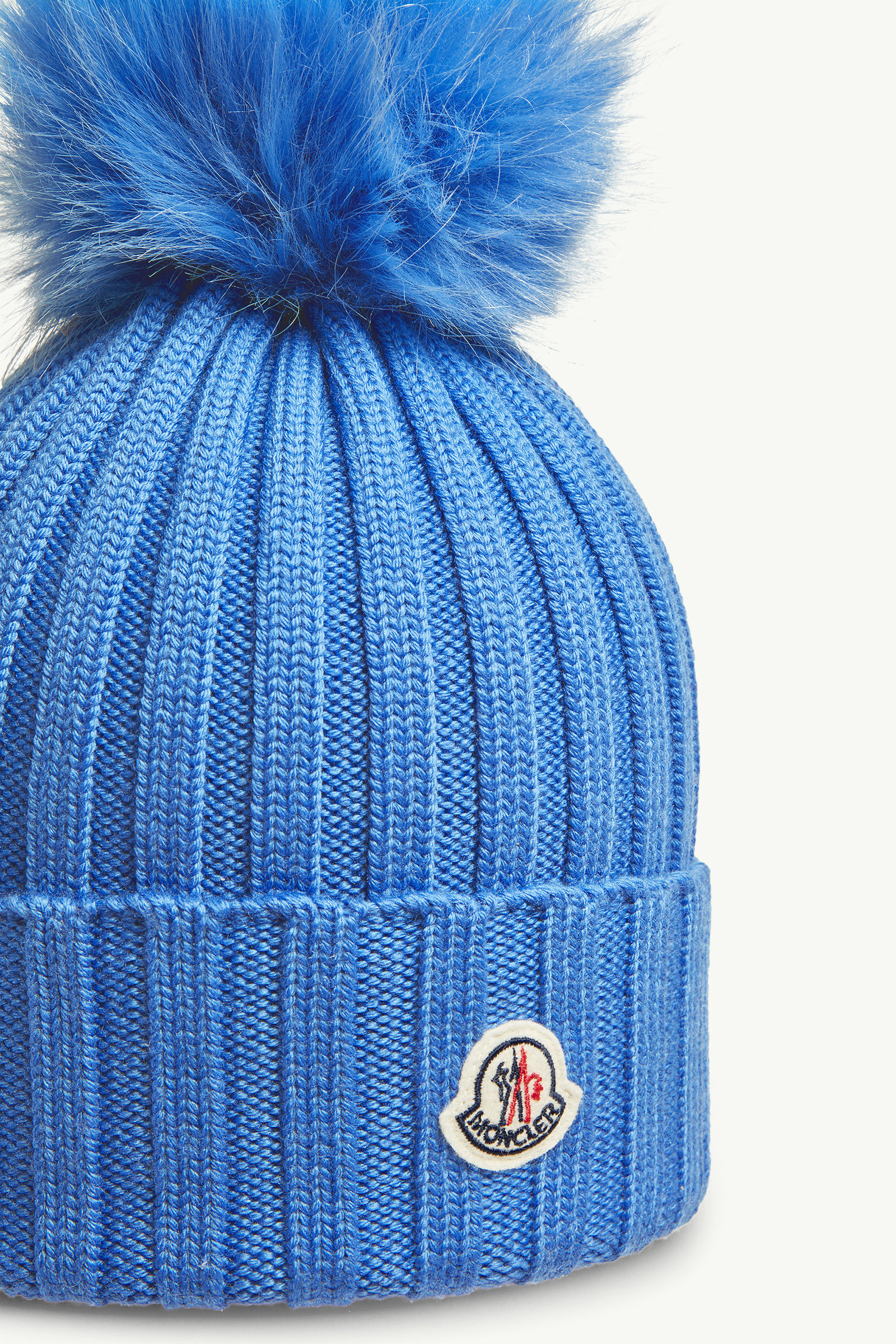 Mütze aus Wolle mit Bommel Damen Hellblau Moncler 2