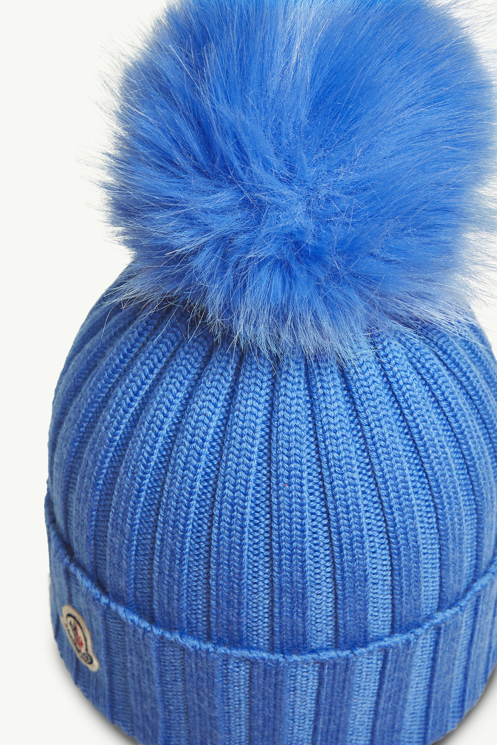 Mütze aus Wolle mit Bommel Damen Hellblau Moncler 4