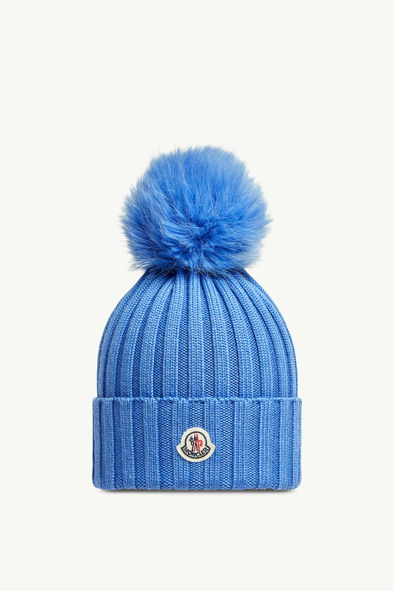 Bonnet en laine avec pompon Femmes Bleu clair Moncler 0