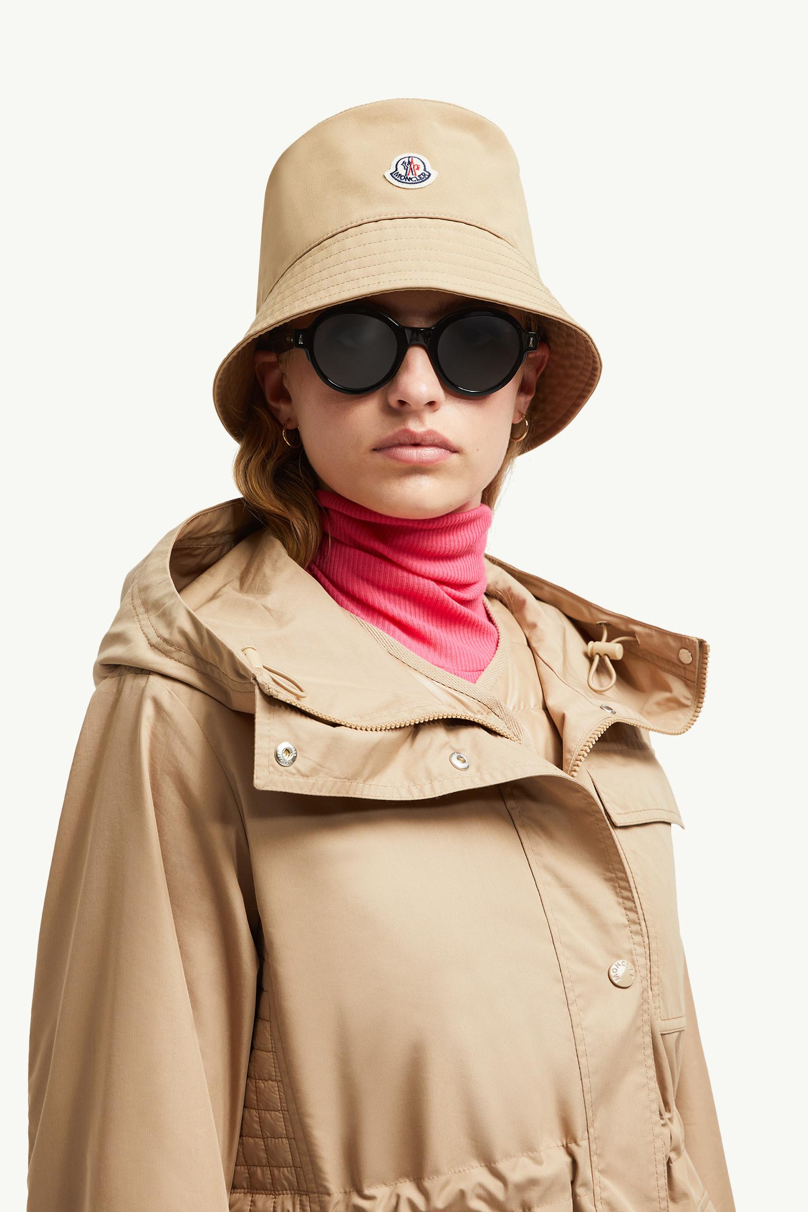 Cotton Blend Bucket Hat Women Beige Moncler 1